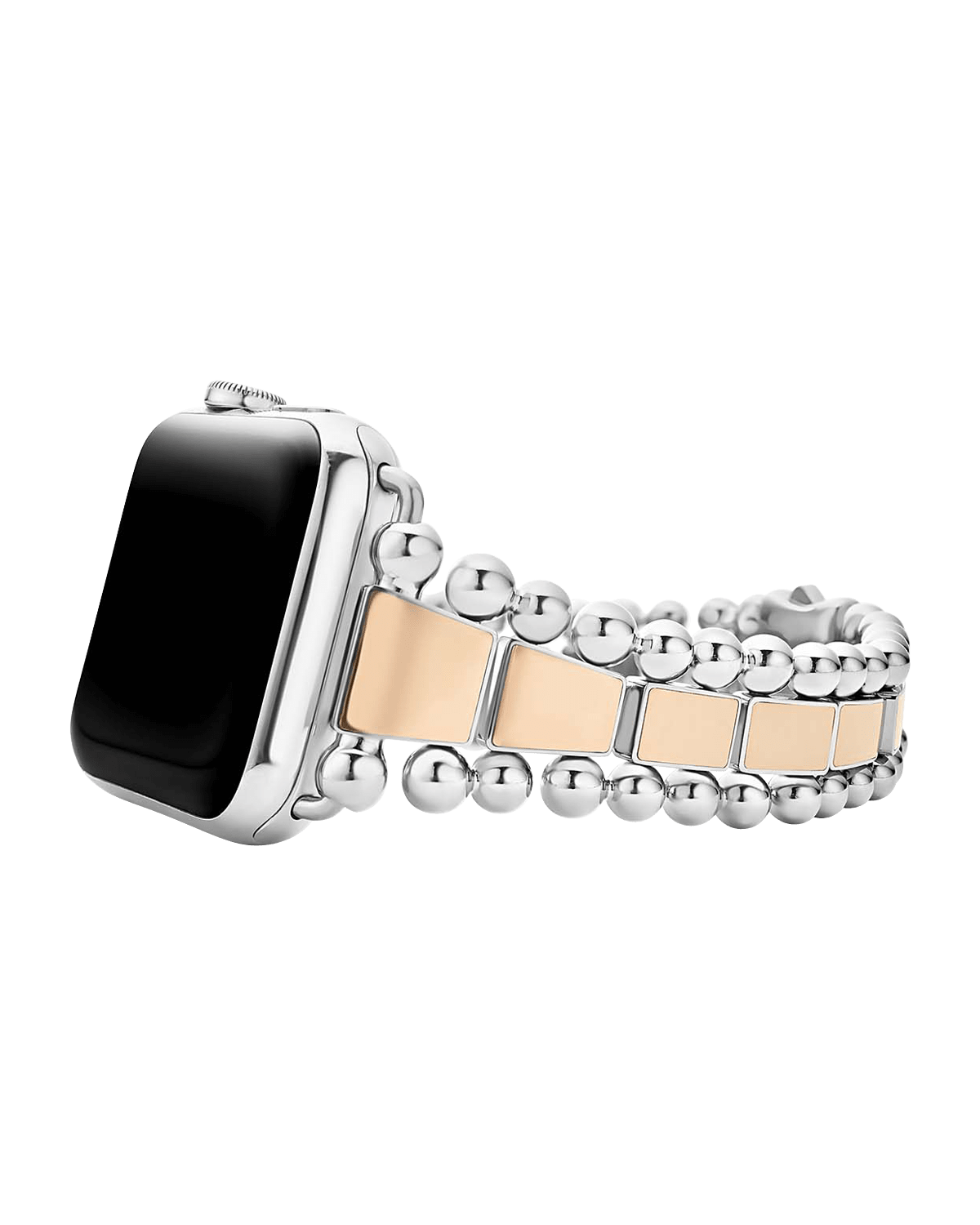 LAGOS Smart Caviar Two-Tone Stainless Steel and 18k Rose Gold Apple Watch Bracelet, 42mm-49mm