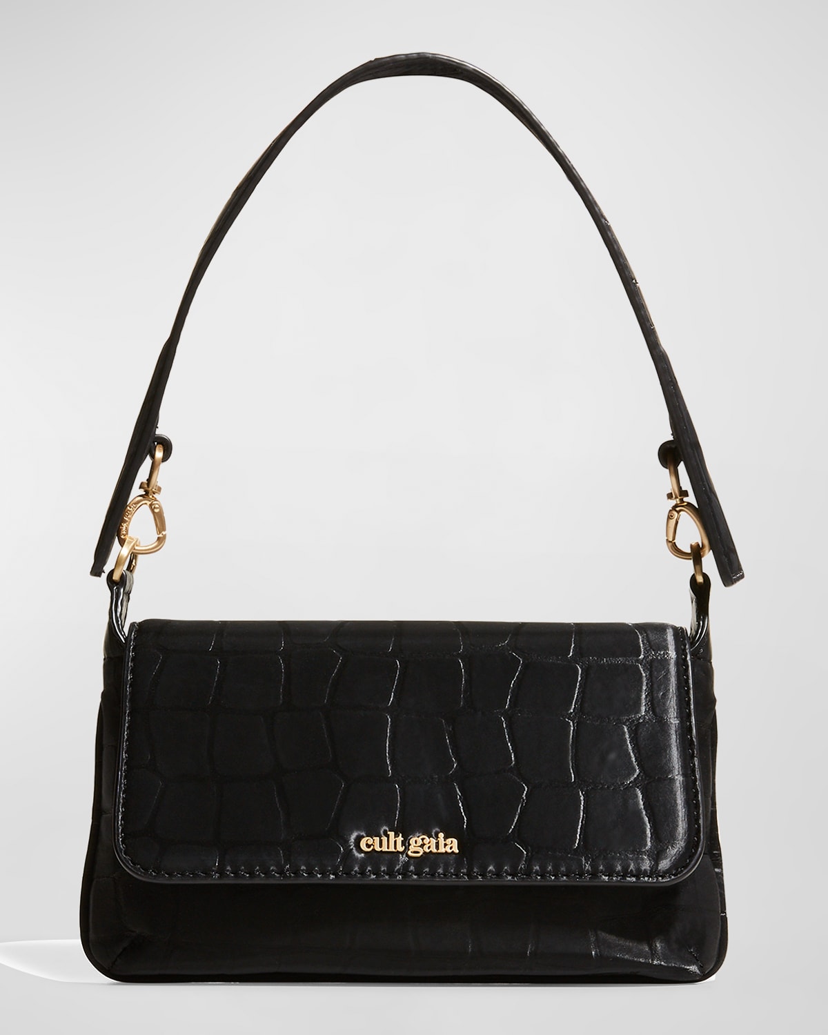 Cult Gaia Damara Moccroc Crossbody Bag, Black ModeSens