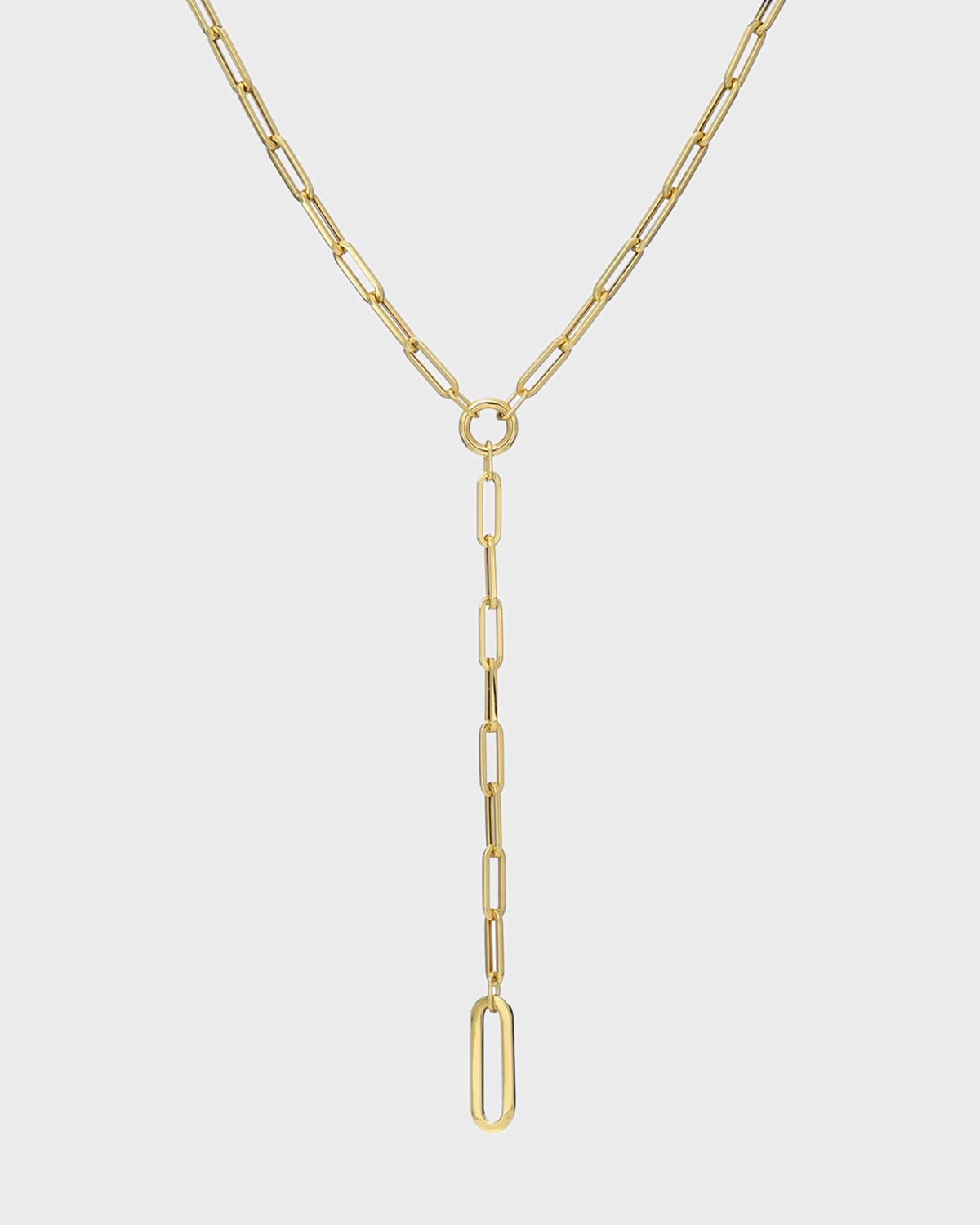 Zoe Lev Jewelry 14k Gold Large Paper Clip Lariat Necklace