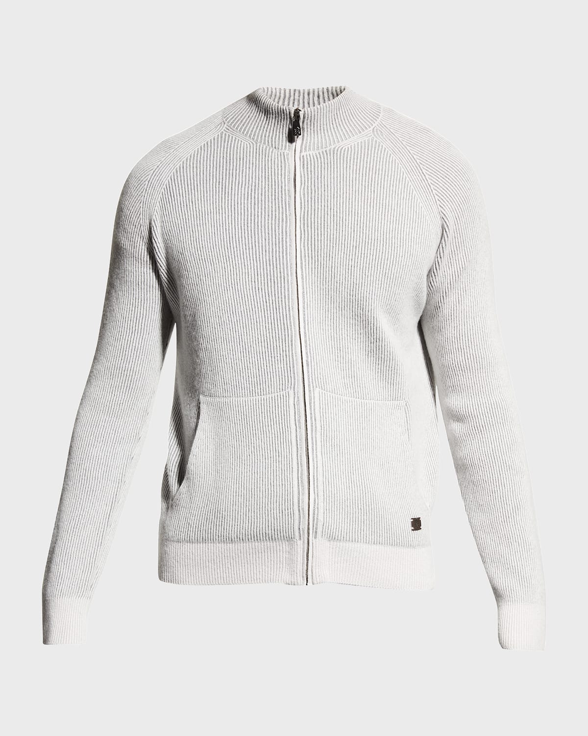 Corneliani Men's Ribbed Full-Zip Sweater