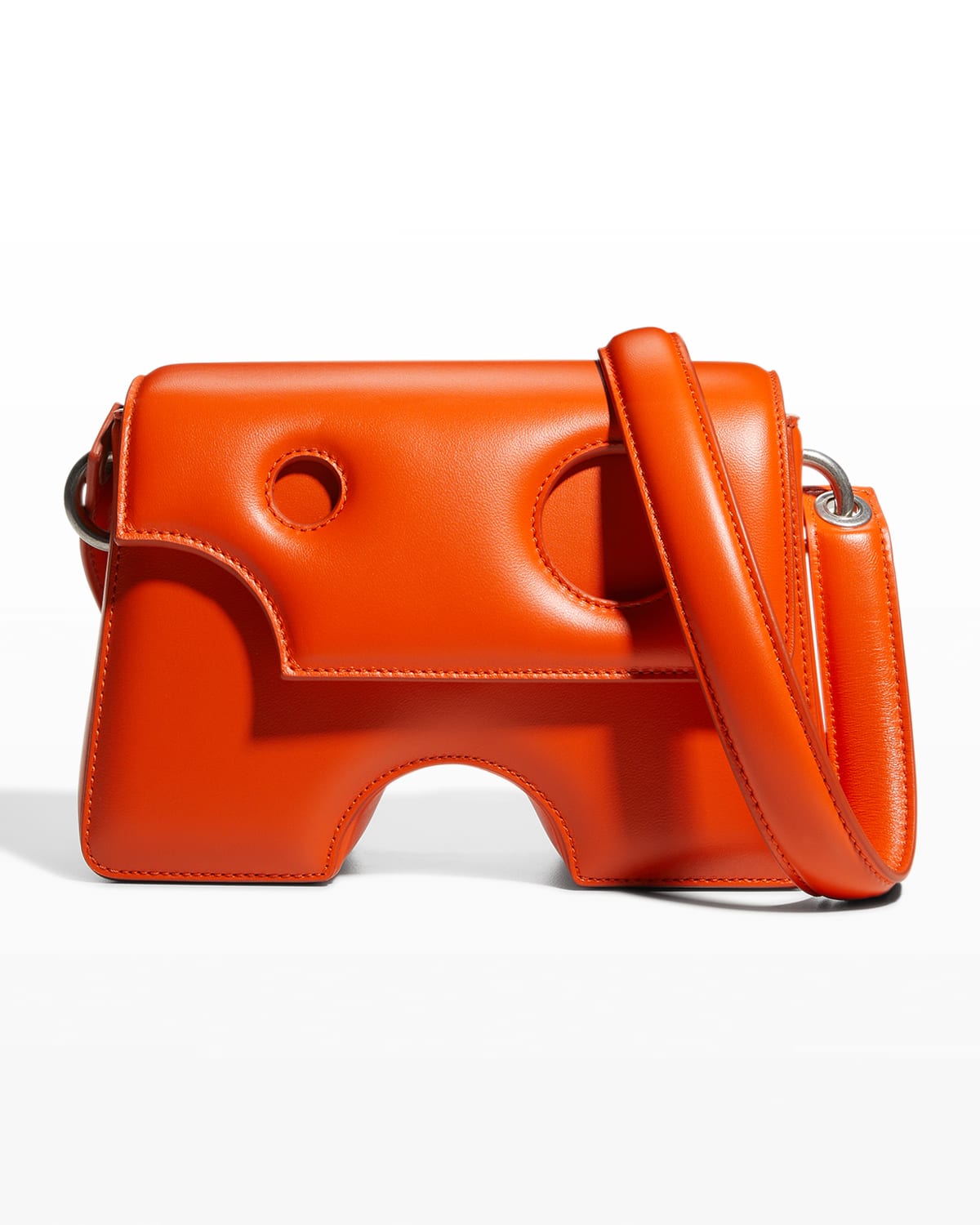 Off-white Burrow 22 Cutout Leather Crossbody Bag, Orange