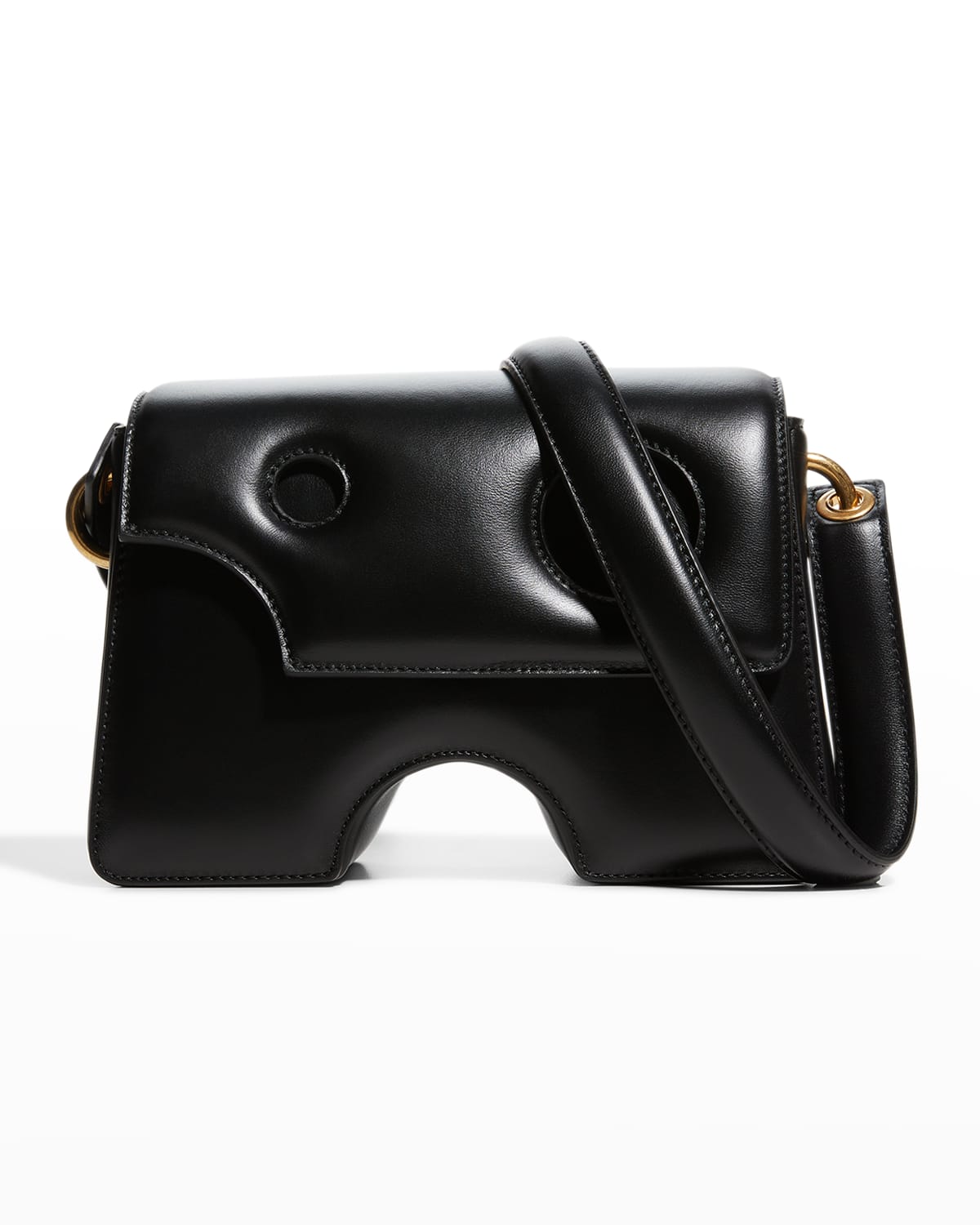 Offwhite Burrow 22 Cutout Leather Crossbody Bag, Black ModeSens