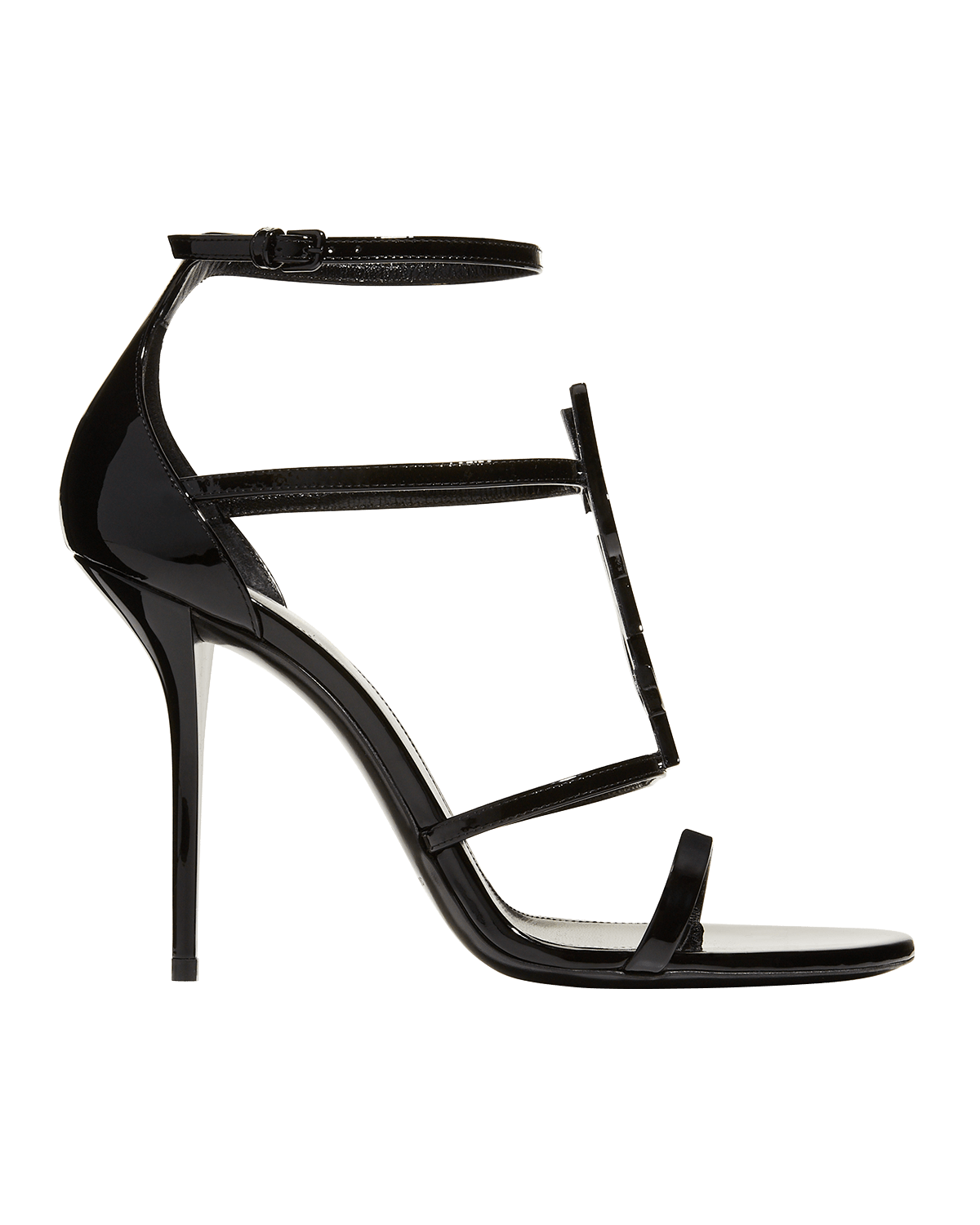 Saint Laurent Opyum YSL Patent Ankle-Strap Sandals