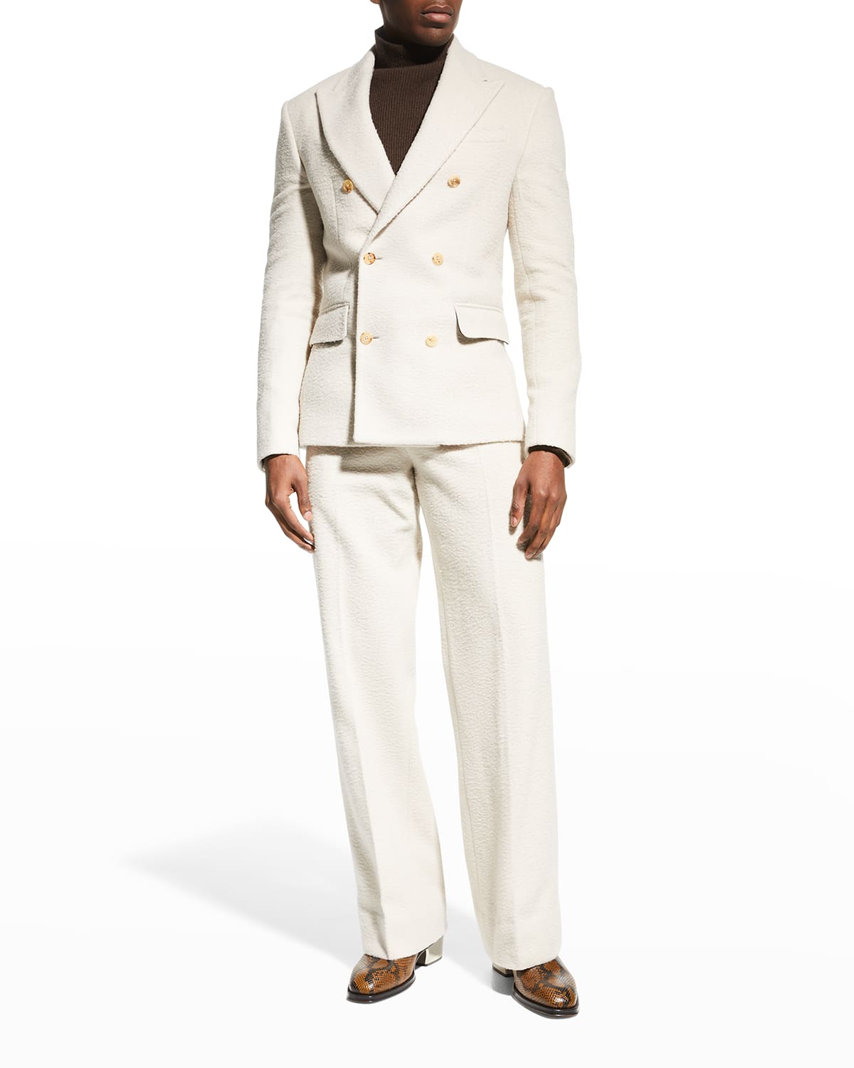 AMIRI Off-White Boiled Wool Double-Breasted Blazer | Smart Closet