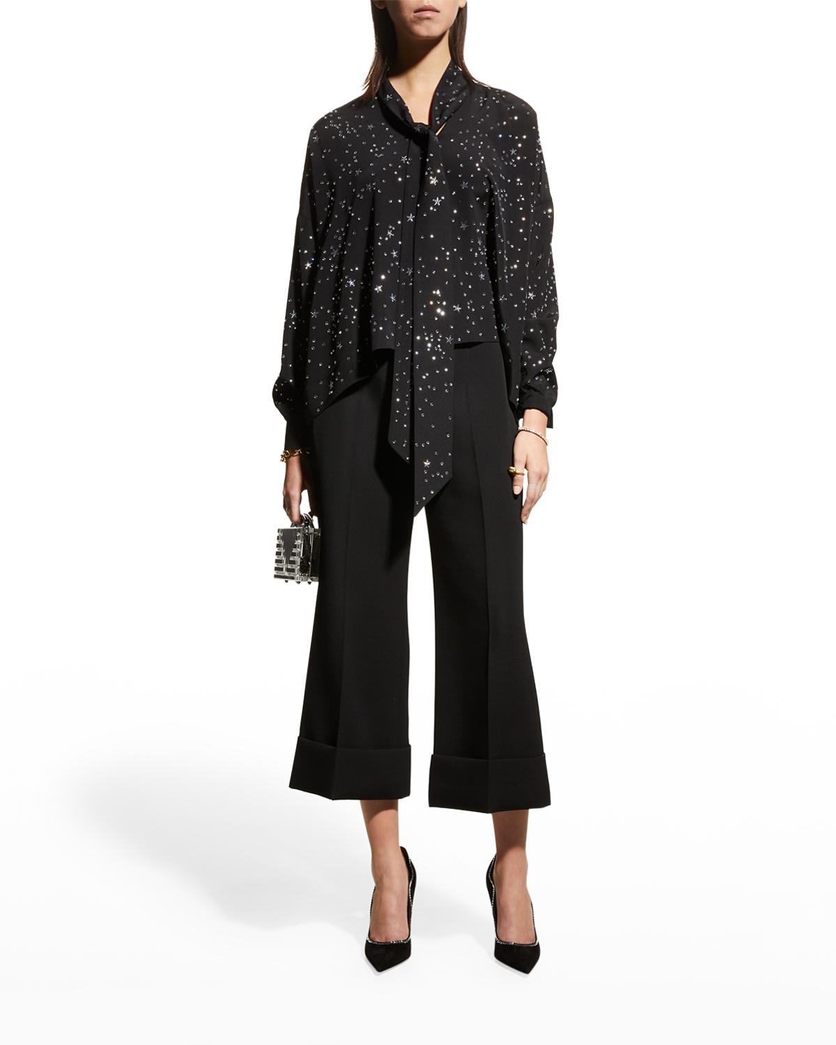 Libertine Longfellows Light Of Stars Silk Neck-Tie Blouse