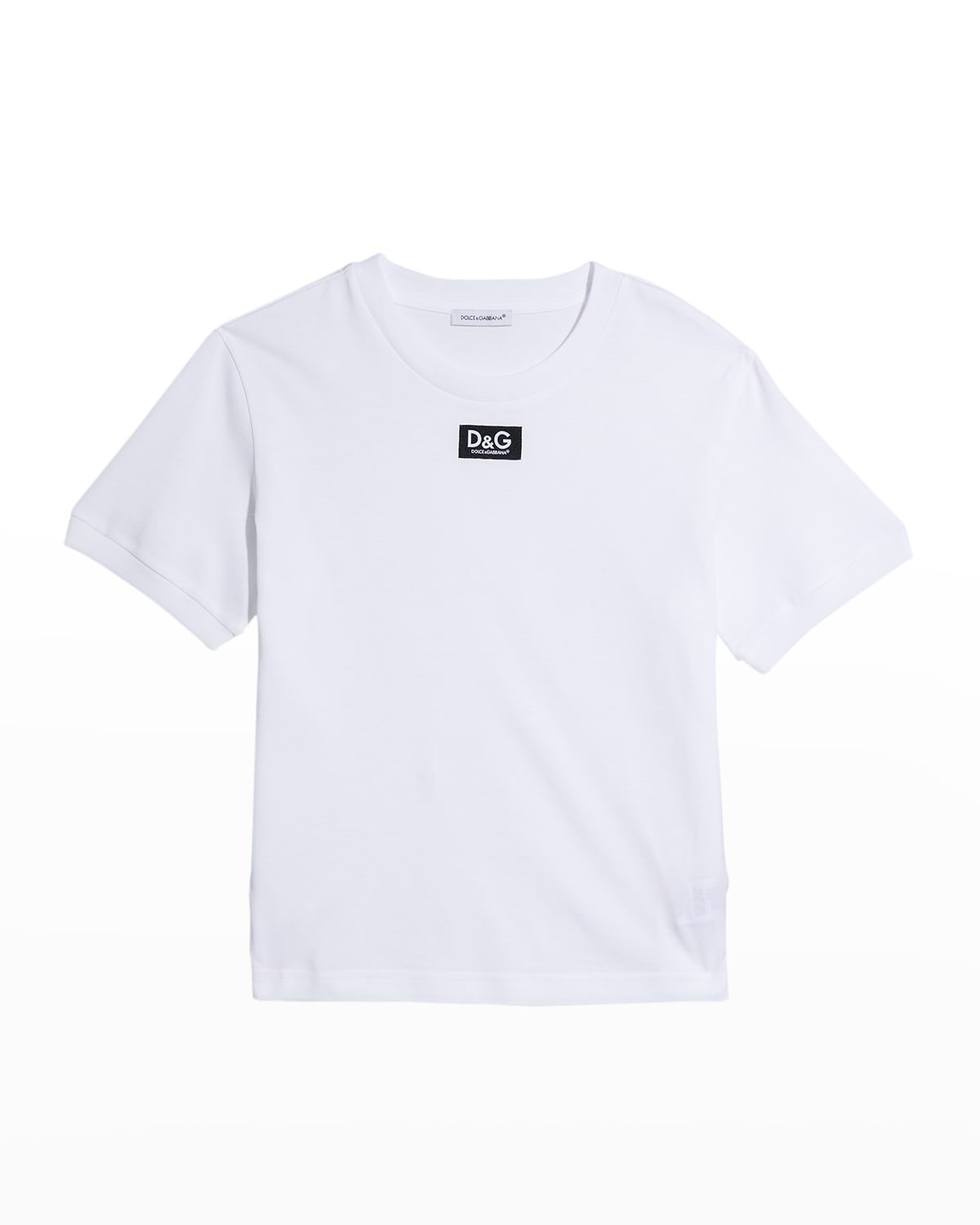 Dolce & Gabbana Girls Floral Logo Tie Front T-Shirt in White