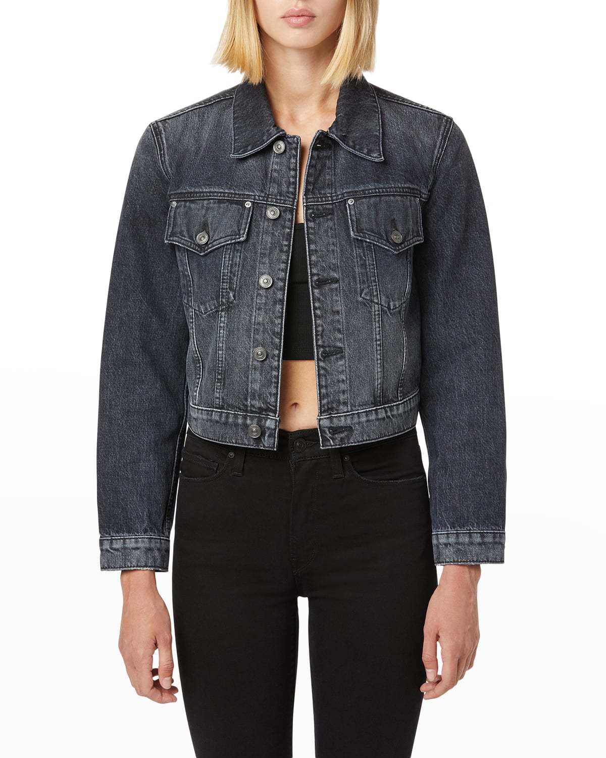 Levi's Made & Crafted Cropped Sherpa Hooded Denim Trucker Jacket ...