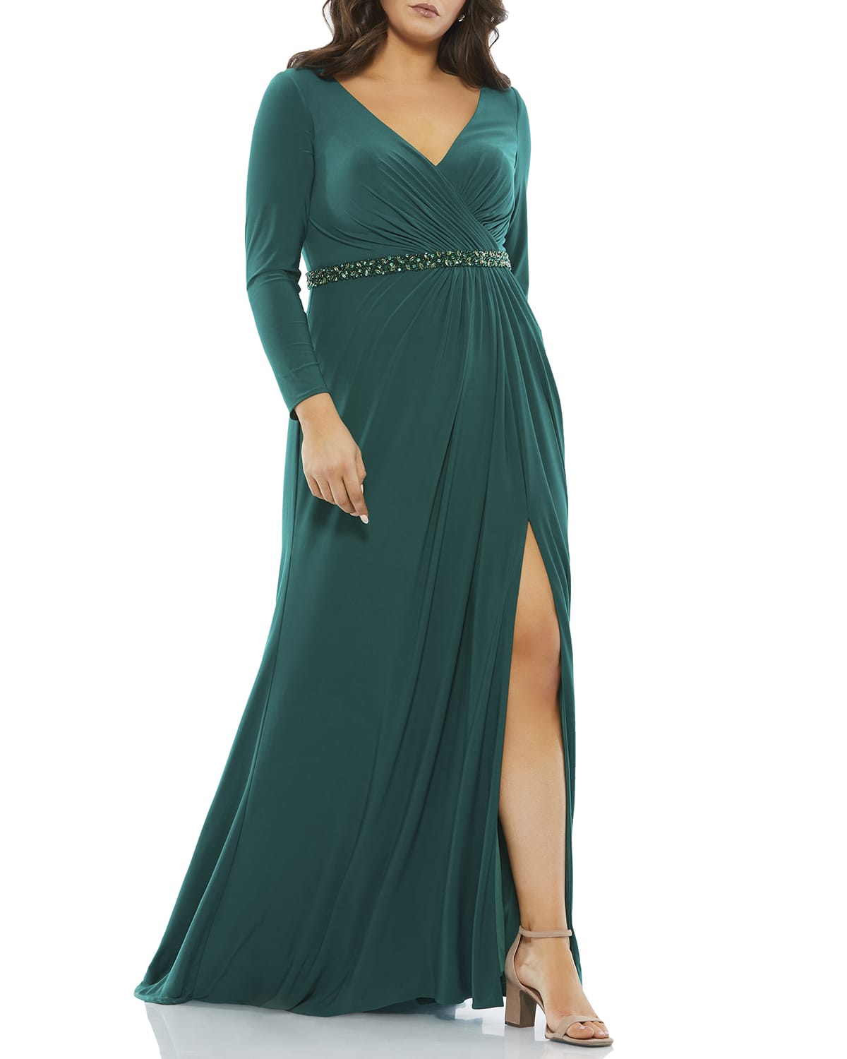 emerald formal gowns