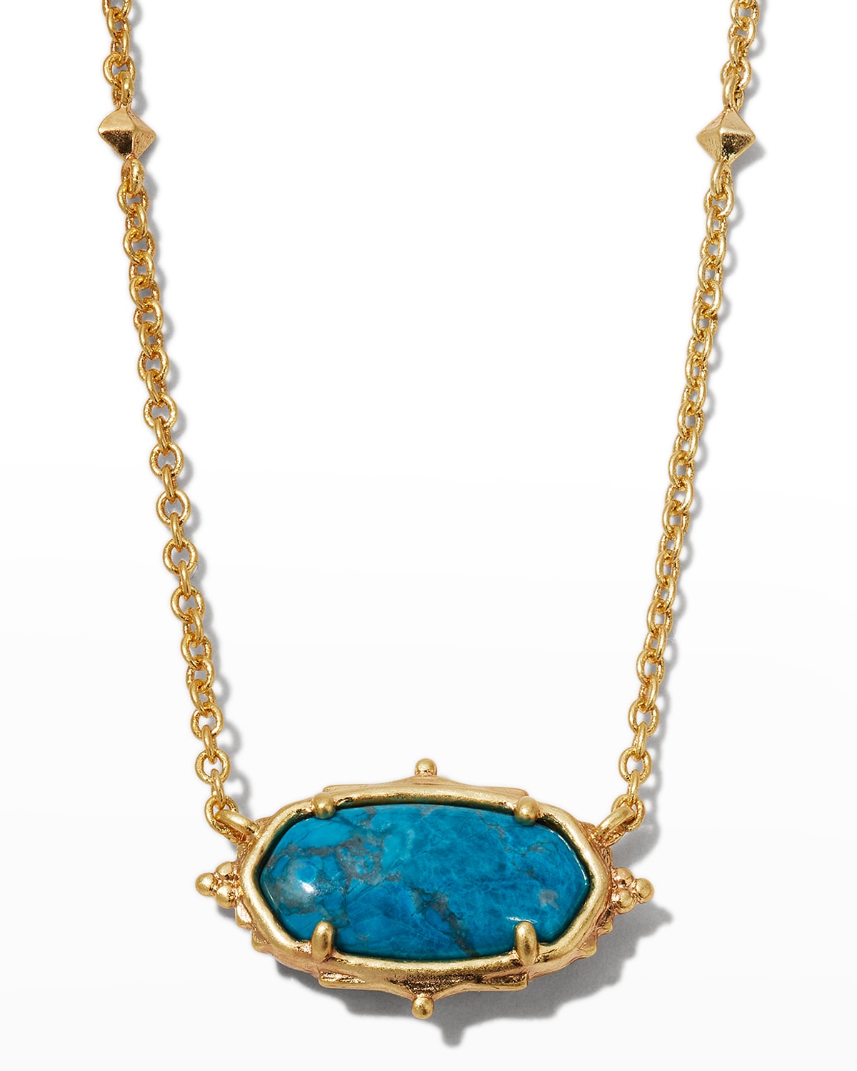 Kendra Scott Baroque Elisa Pendant Necklace, Gold In Teal Howlite