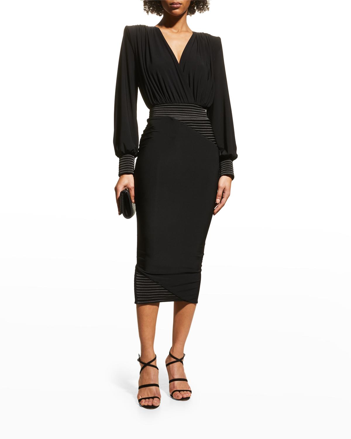 electric blue dress midi with draping detailing and waist belt – Bluzat Black Dress Heels Photos Size:10-12 (US) * L/44 (EU) smarttag_regular_price