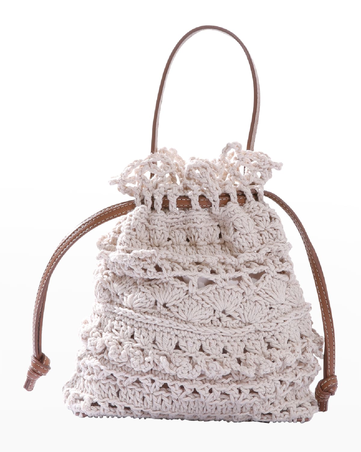 Adriana Castro La Rossy Mini Crochet Top-handle Bag In Natural