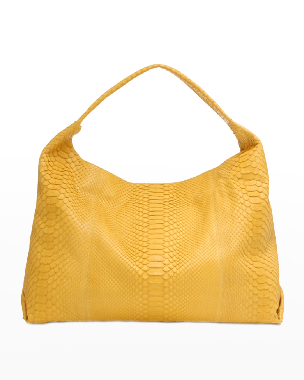 Adriana Castro Meissa Python Hobo Shoulder Bag In Pineapple Yellow