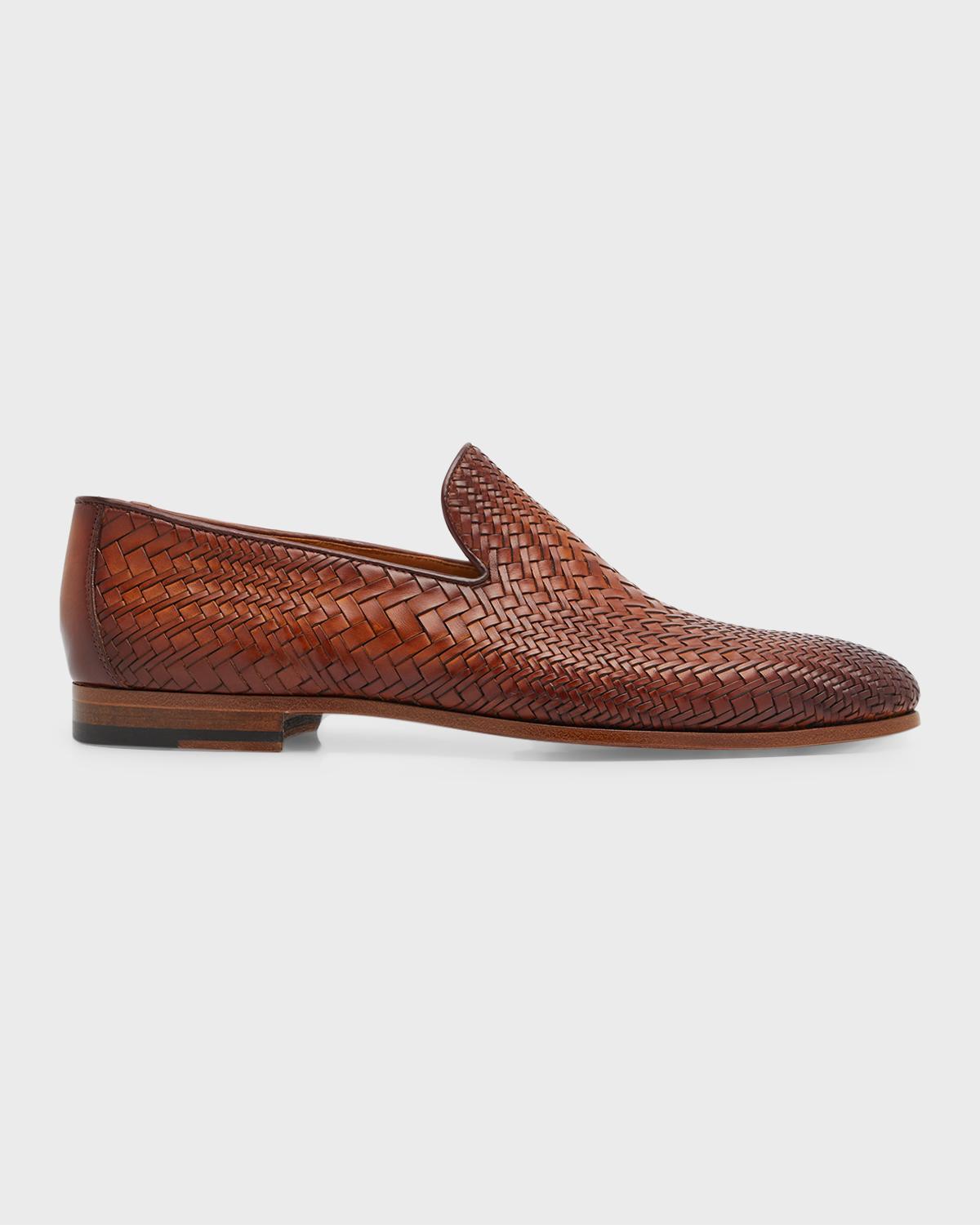 Magnanni Men's Herrera Woven Burnish Loafers