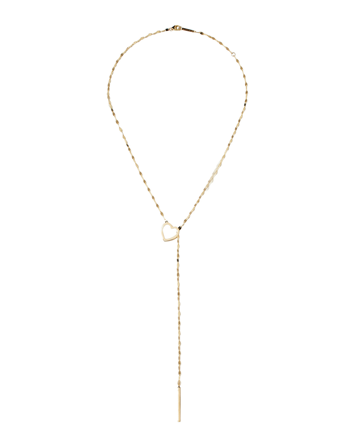 LANA Mega Gloss Blake Heart Lariat Toggle and Bar Necklace