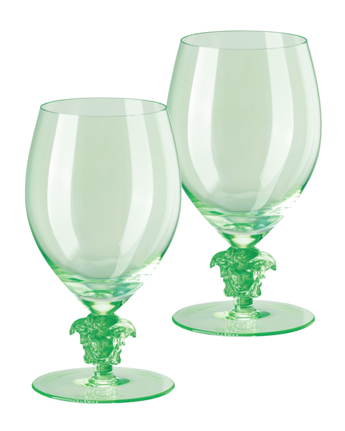 Versace Medusa Lumiere 2 Short Stem Red Wine Glasses, Set Of Two In Green