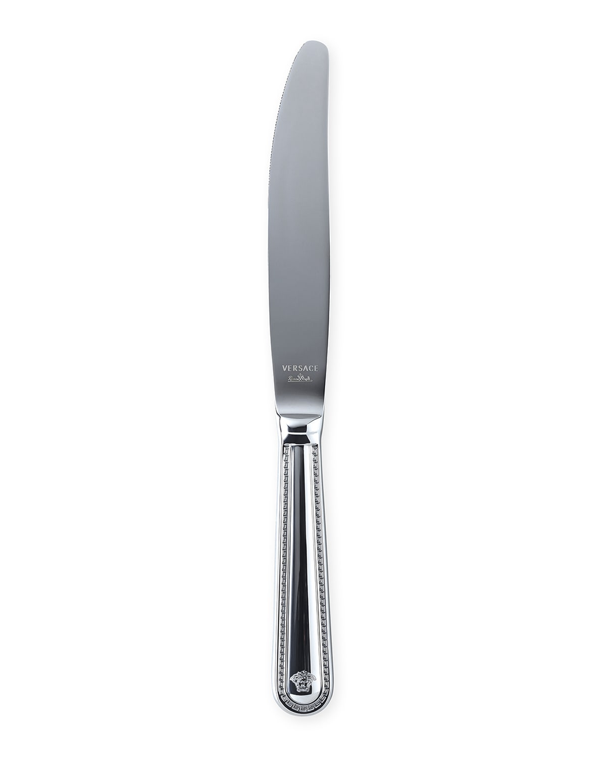 Versace Greca Stainless Steel Table Knife In Metallic