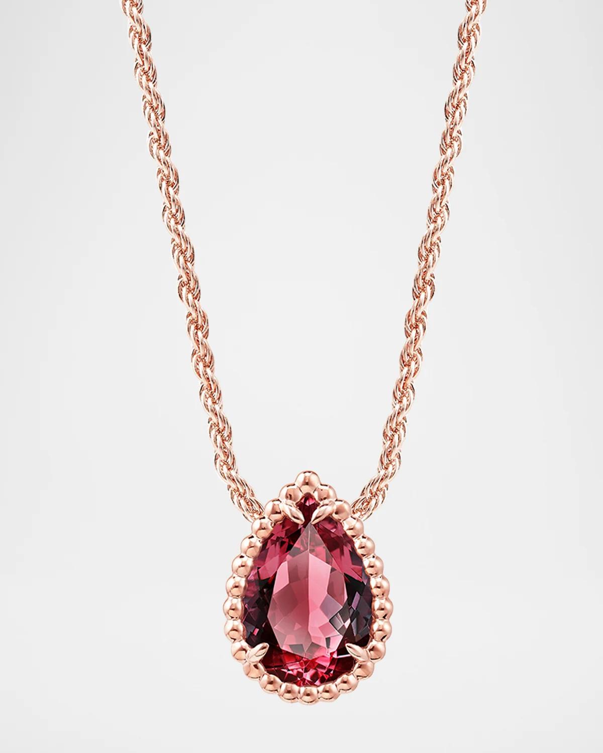 Serpent Boheme 18K Rose Gold Garnet Pendant Necklace