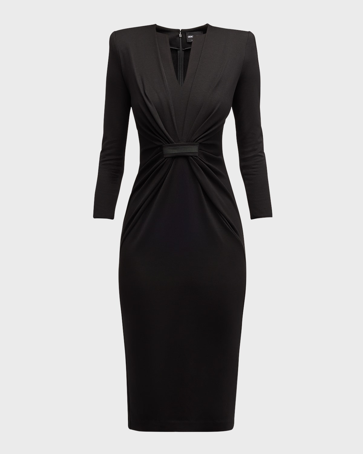 Giorgio Armani Draped Milano Stitch Midi Dress