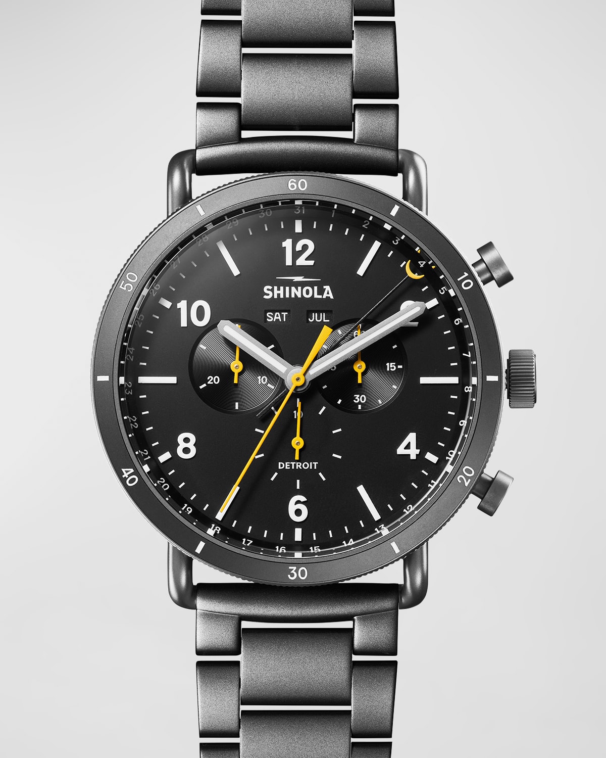 Shop Shinola Men's 45mm Canfield Sport Chrono Bracelet Watch In Black