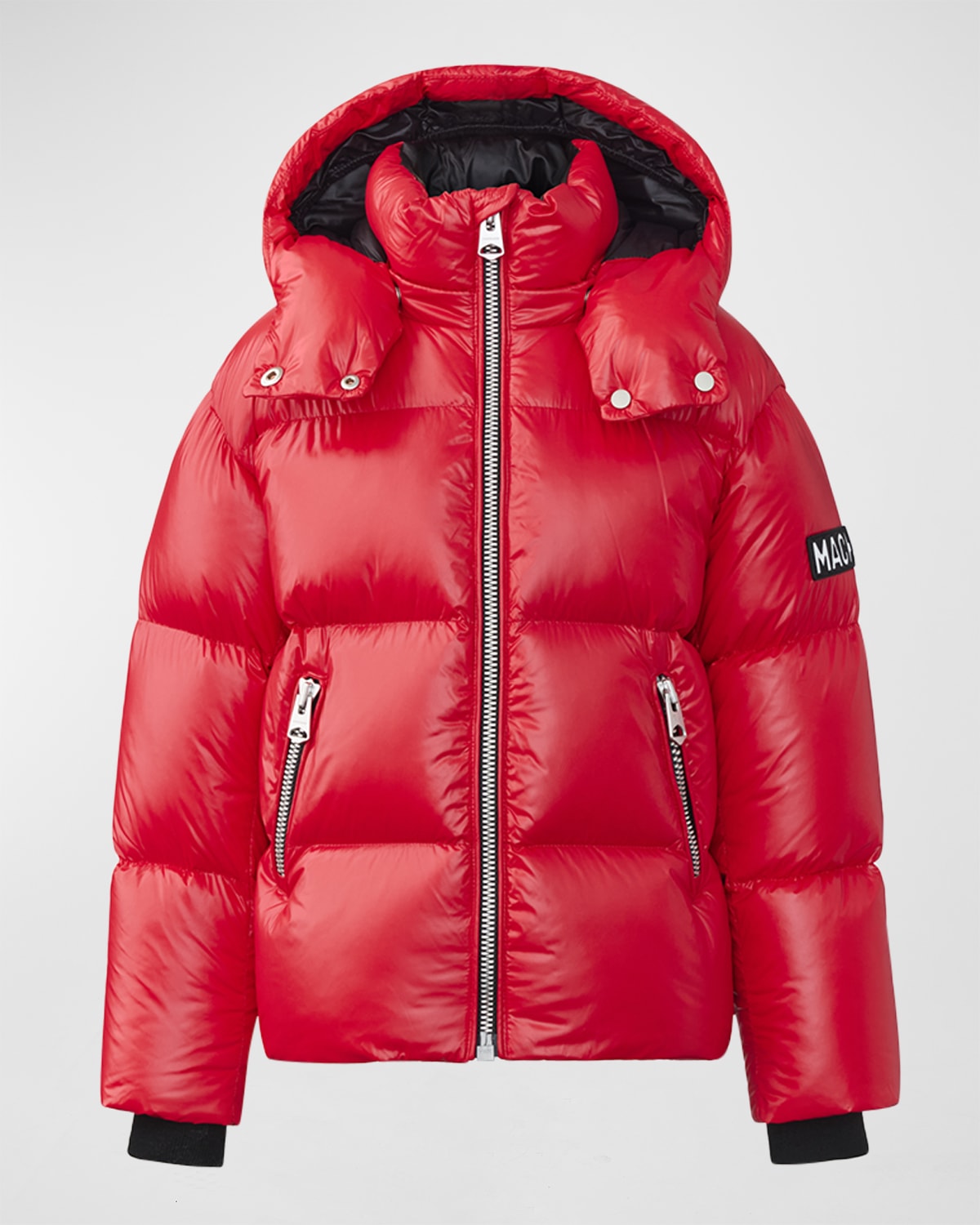 Mackage Kid's Jesse Logo Quilted Jacket In Red