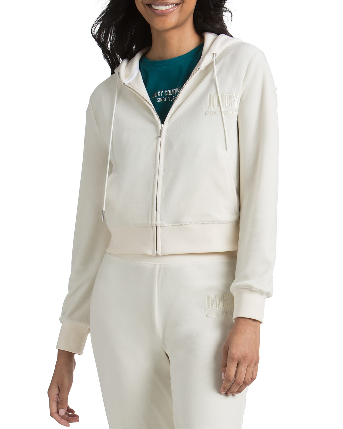 JUICY COUTURE CLASSIC VELOUR TRACK HOODIE,PROD244400303