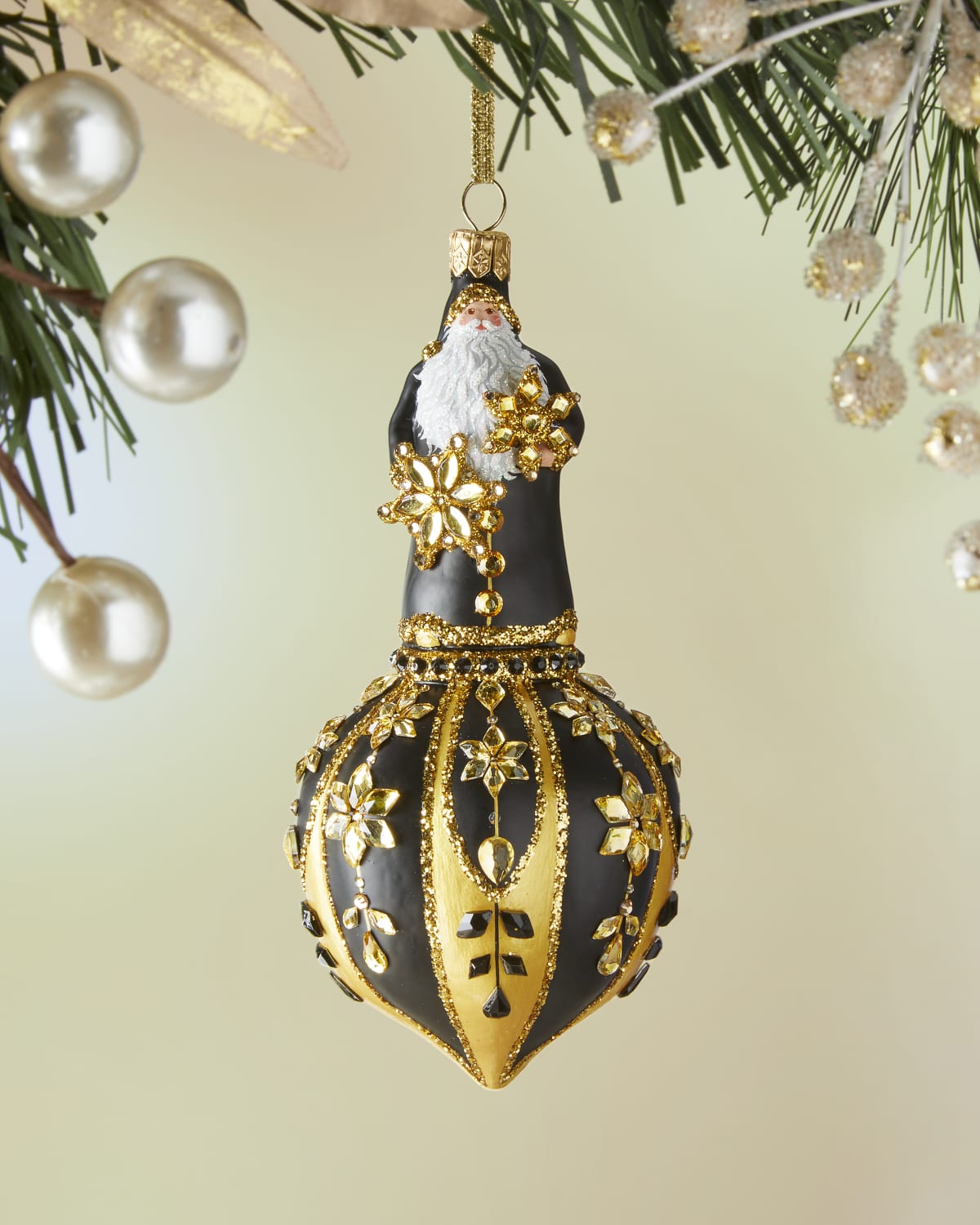 Luxe Gold Headphones Shaped Bauble Christmas Hanging Decoration