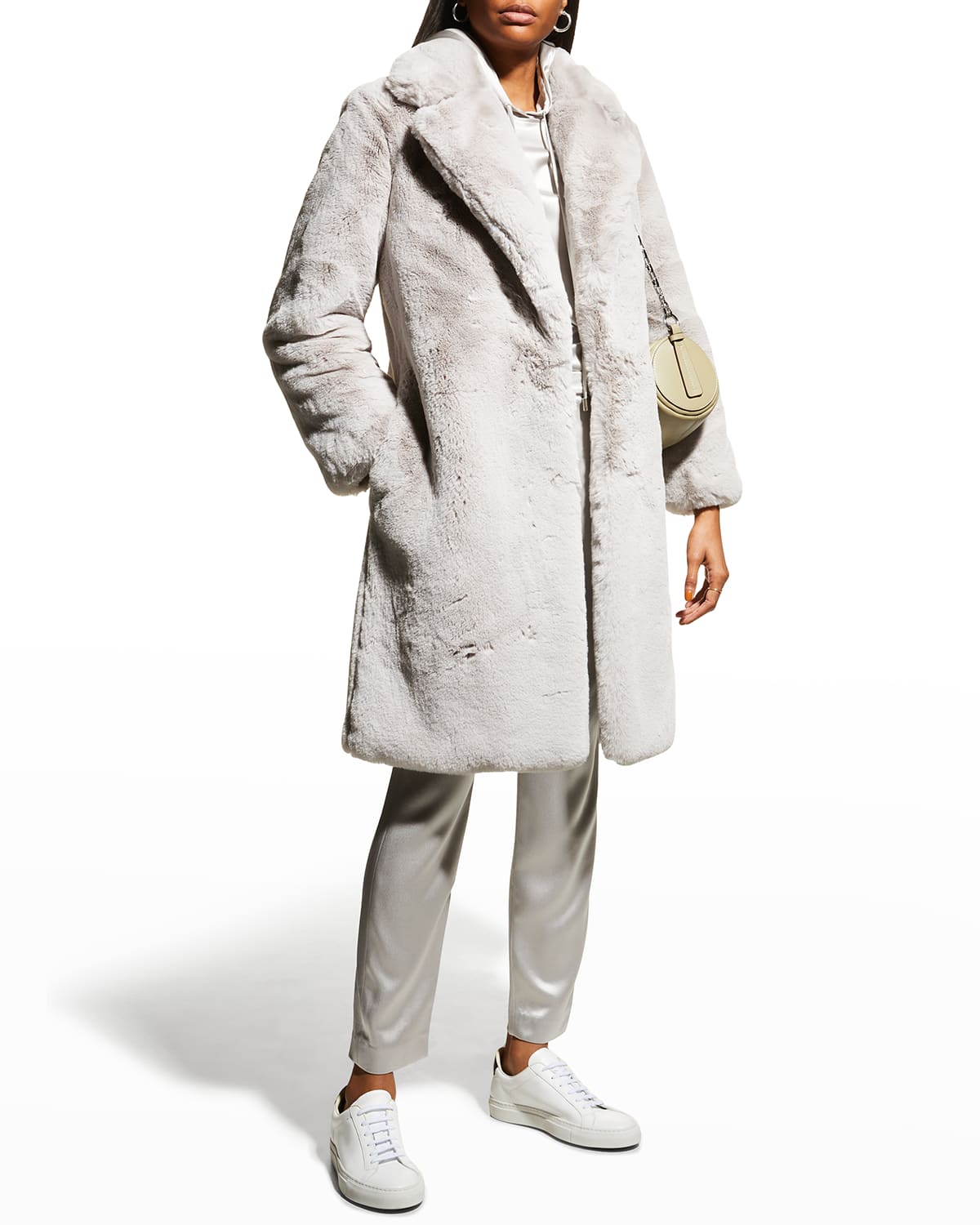 Milly riley long 2025 faux fur coat