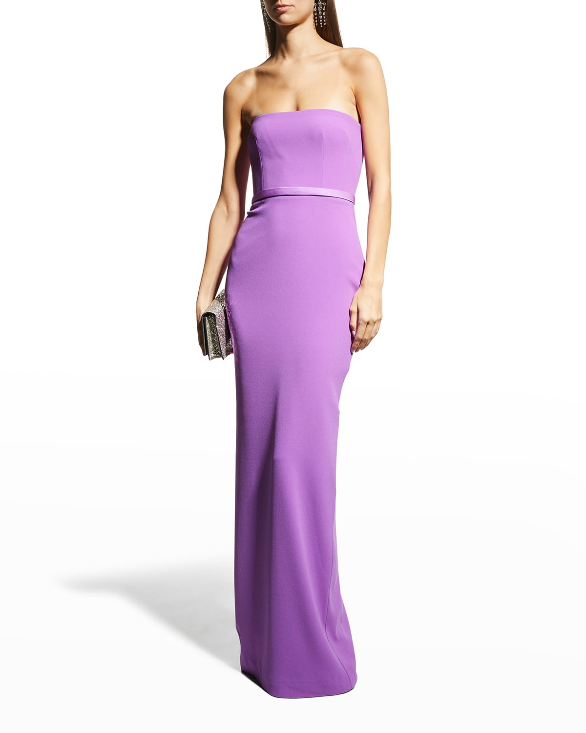 Alex Perry Cassidy Column Gown In Purple