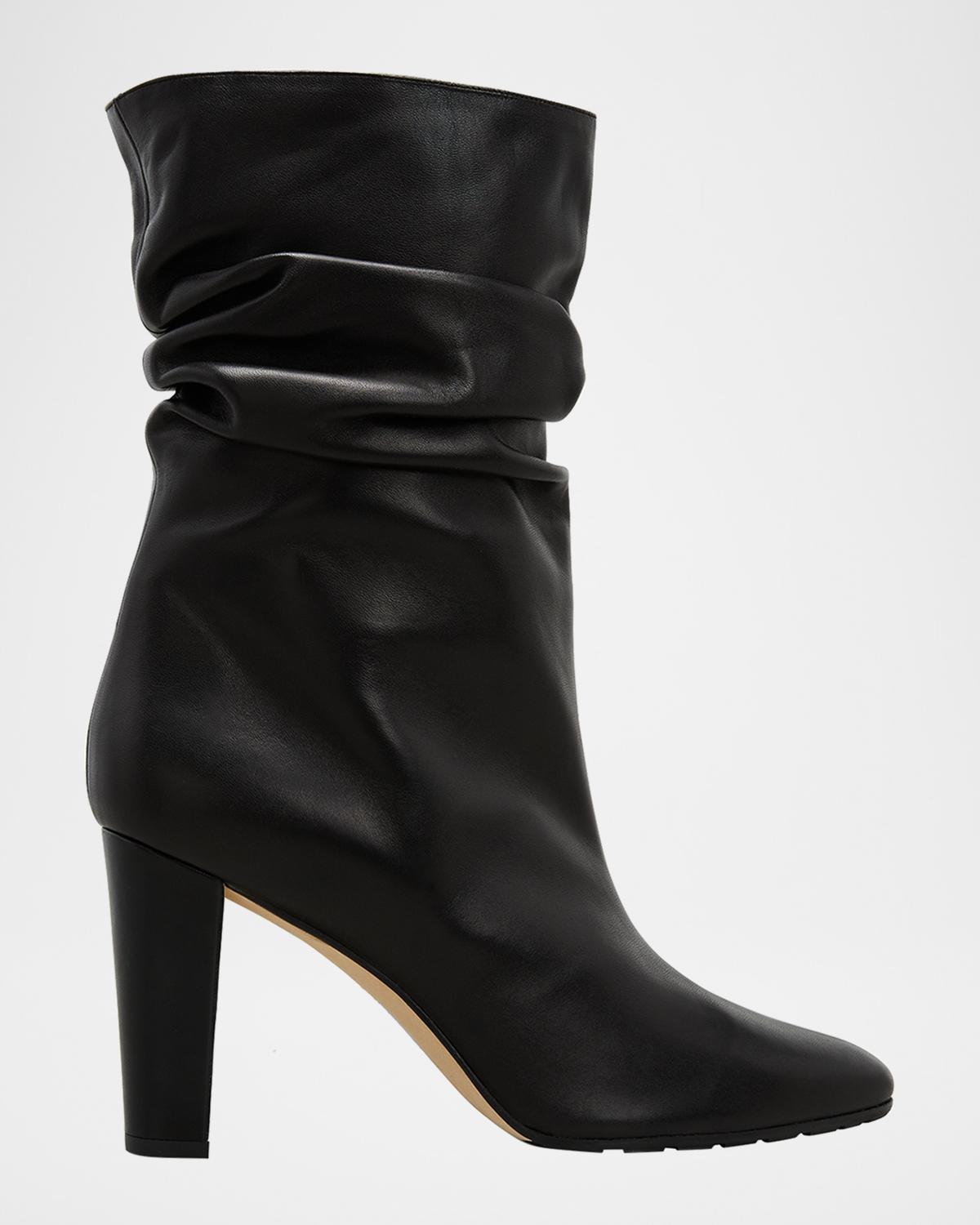 Manolo Blahnik Calasso Napa Slouchy Mid Booties