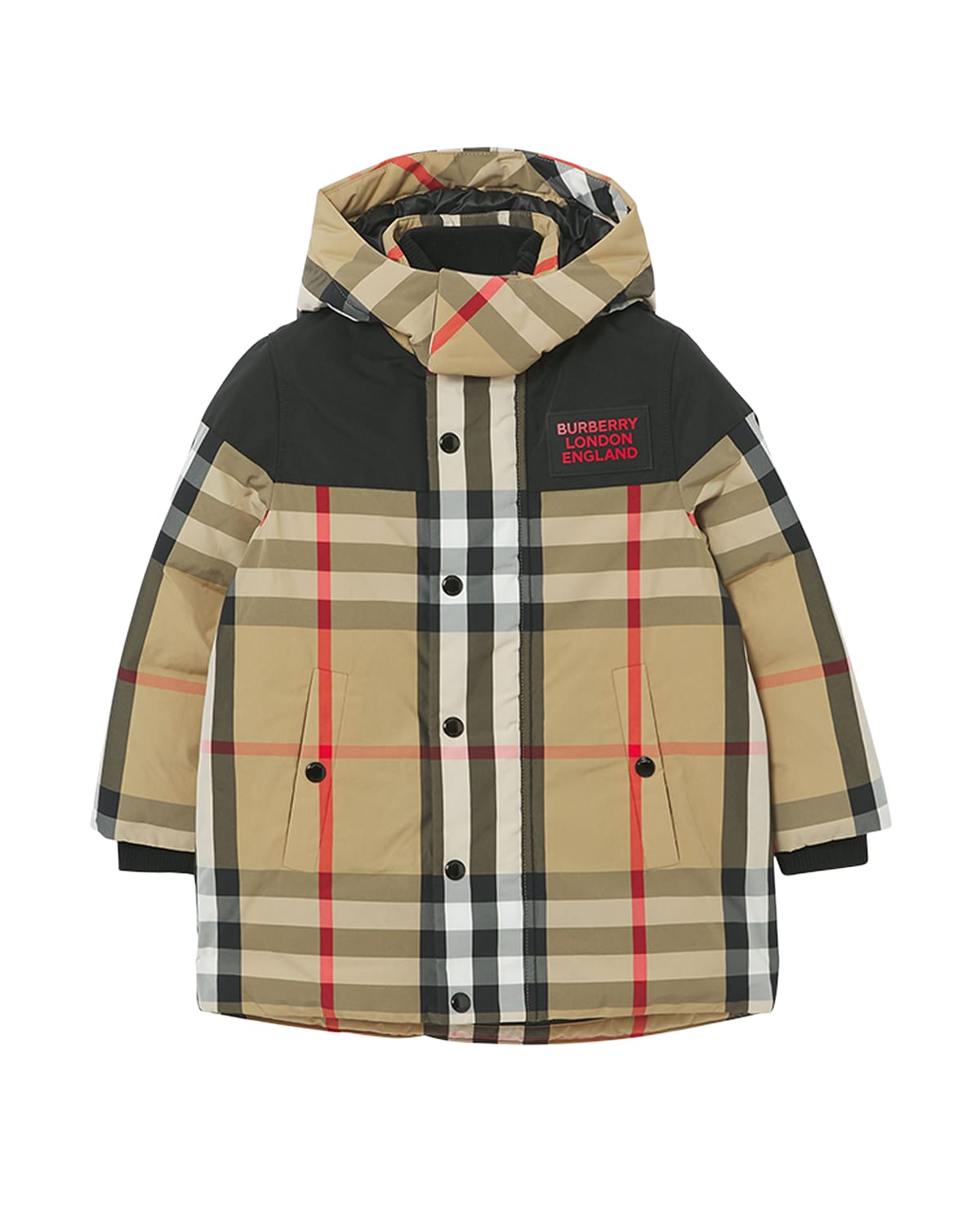 BURBERRY BOY'S CHRISSY VINTAGE CHECK PARKA,PROD244580063