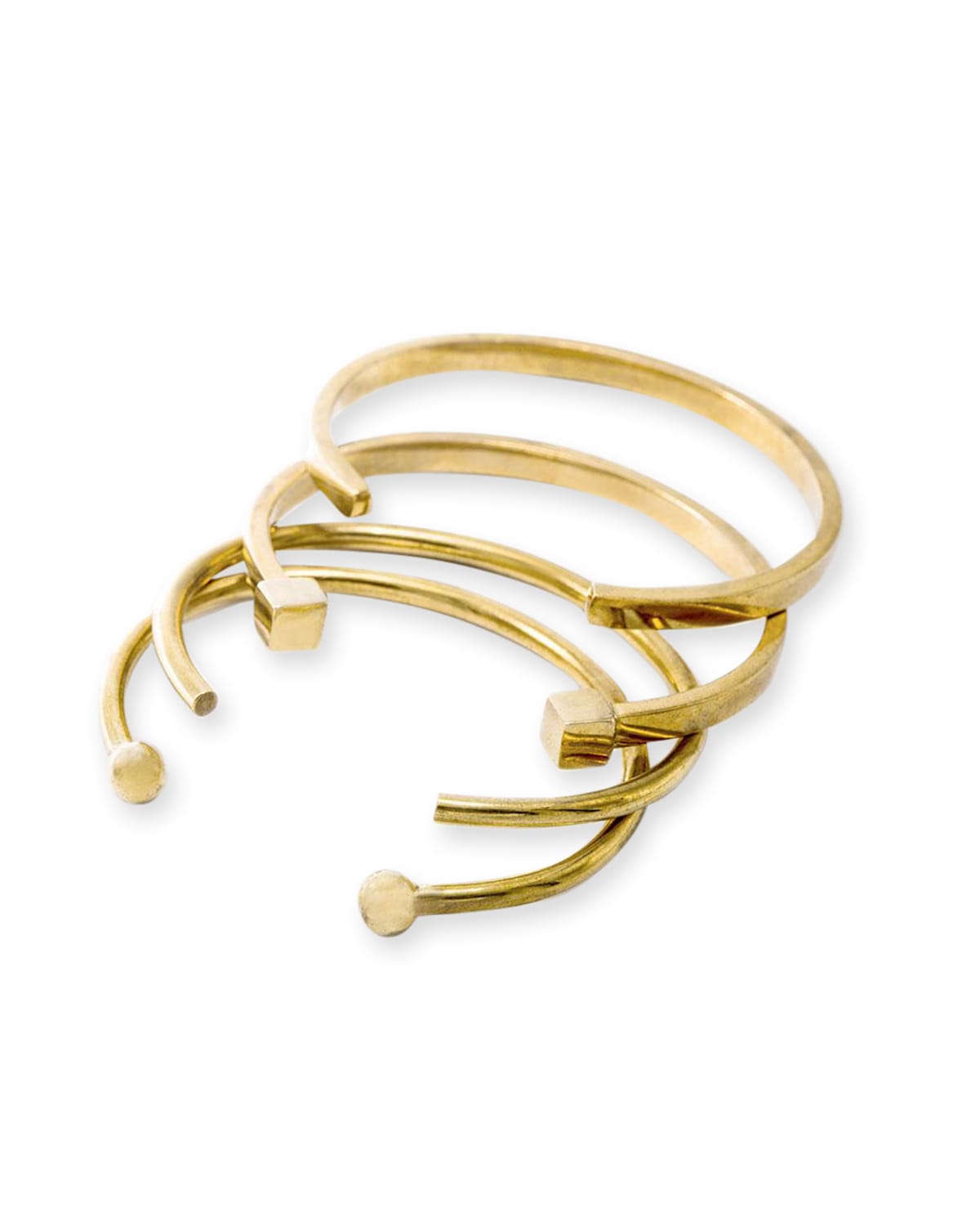 Shop Soko Mixed-shape Stacking Cuff Bracelets, Set Of 4 In Gold