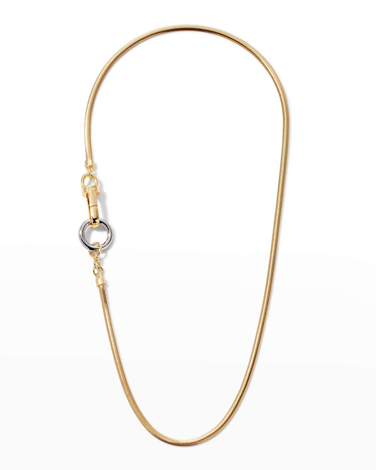 Demarson Rio Bicolor Snake Chain Necklace In Gold Silver