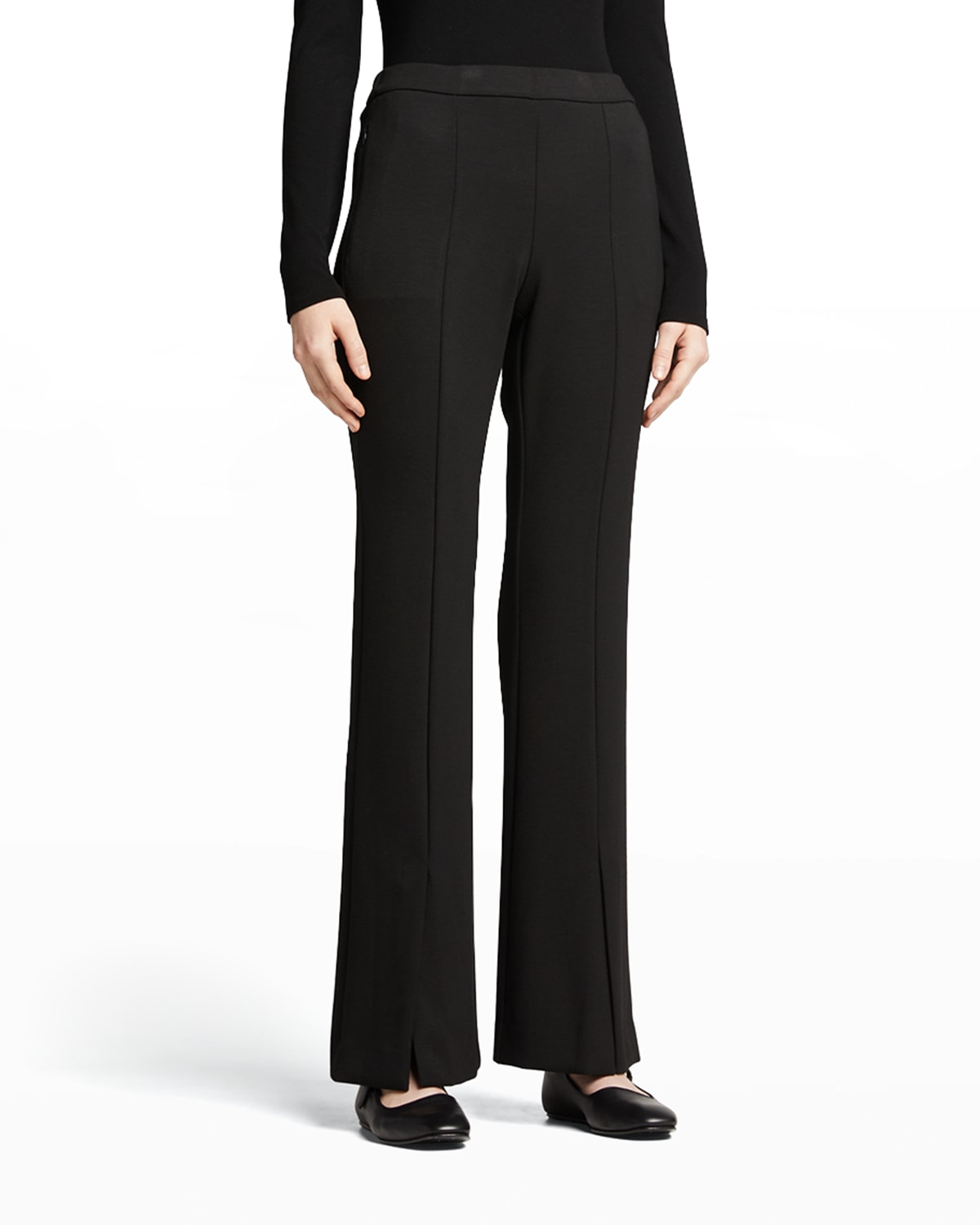 Theory Womens Wide Leg Pull on Snap Pant 