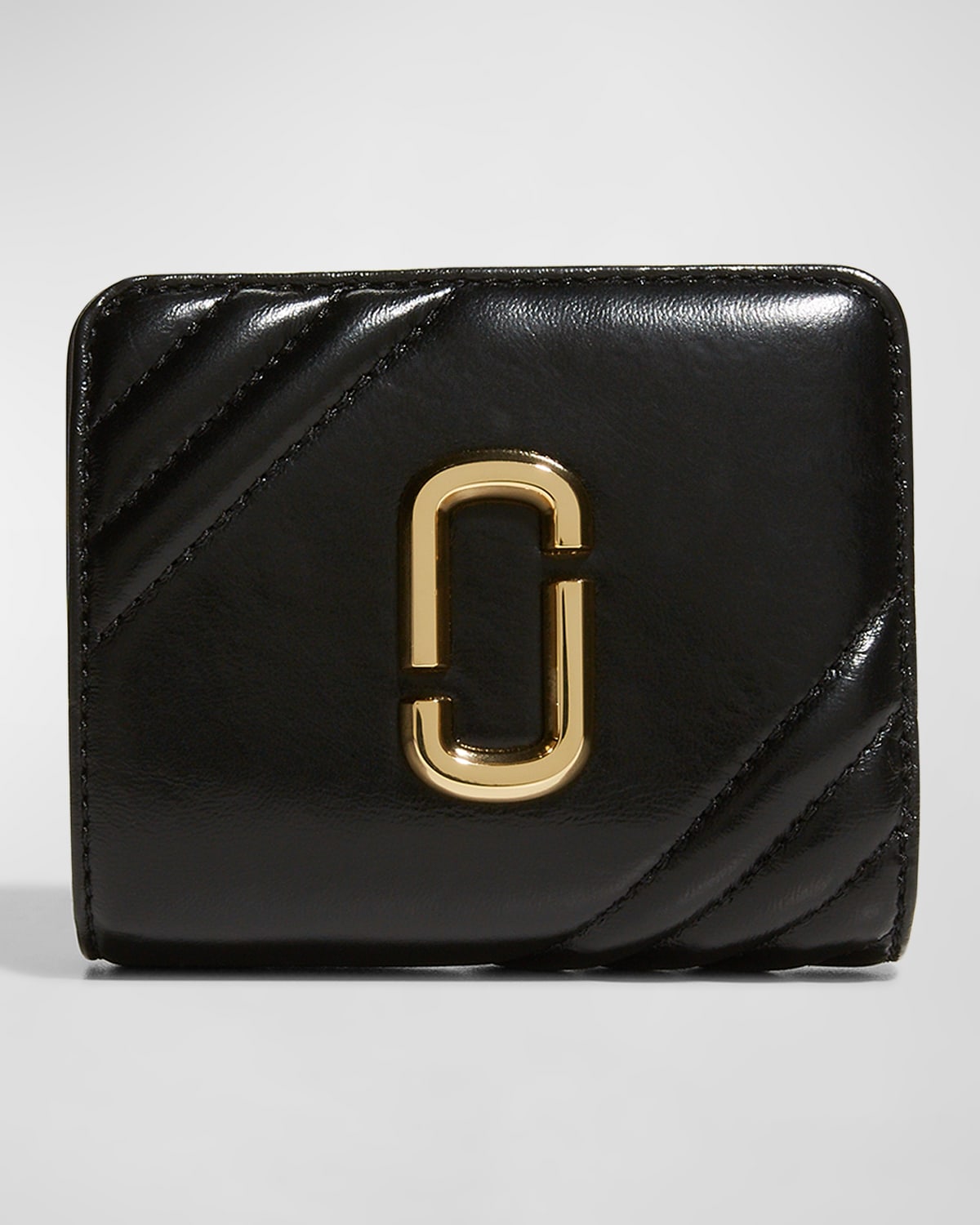 Marc Jacobs Mini Compact Lambskin Wallet In Black