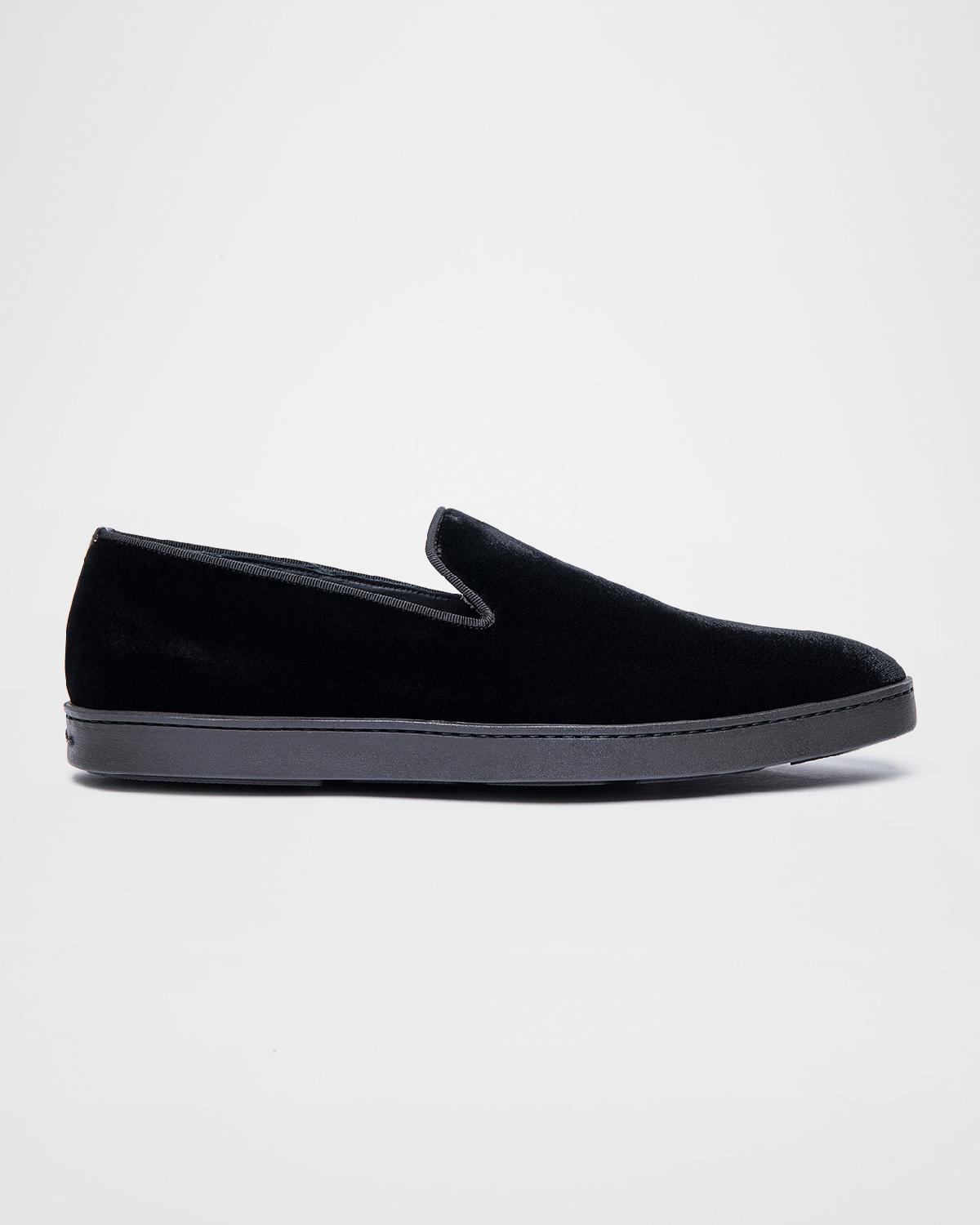 Santoni Men's Muad Formal Velvet Loafers