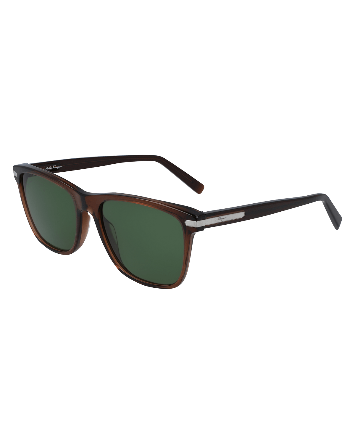 Ferragamo Men's Square Sunglasses with Metal Detail