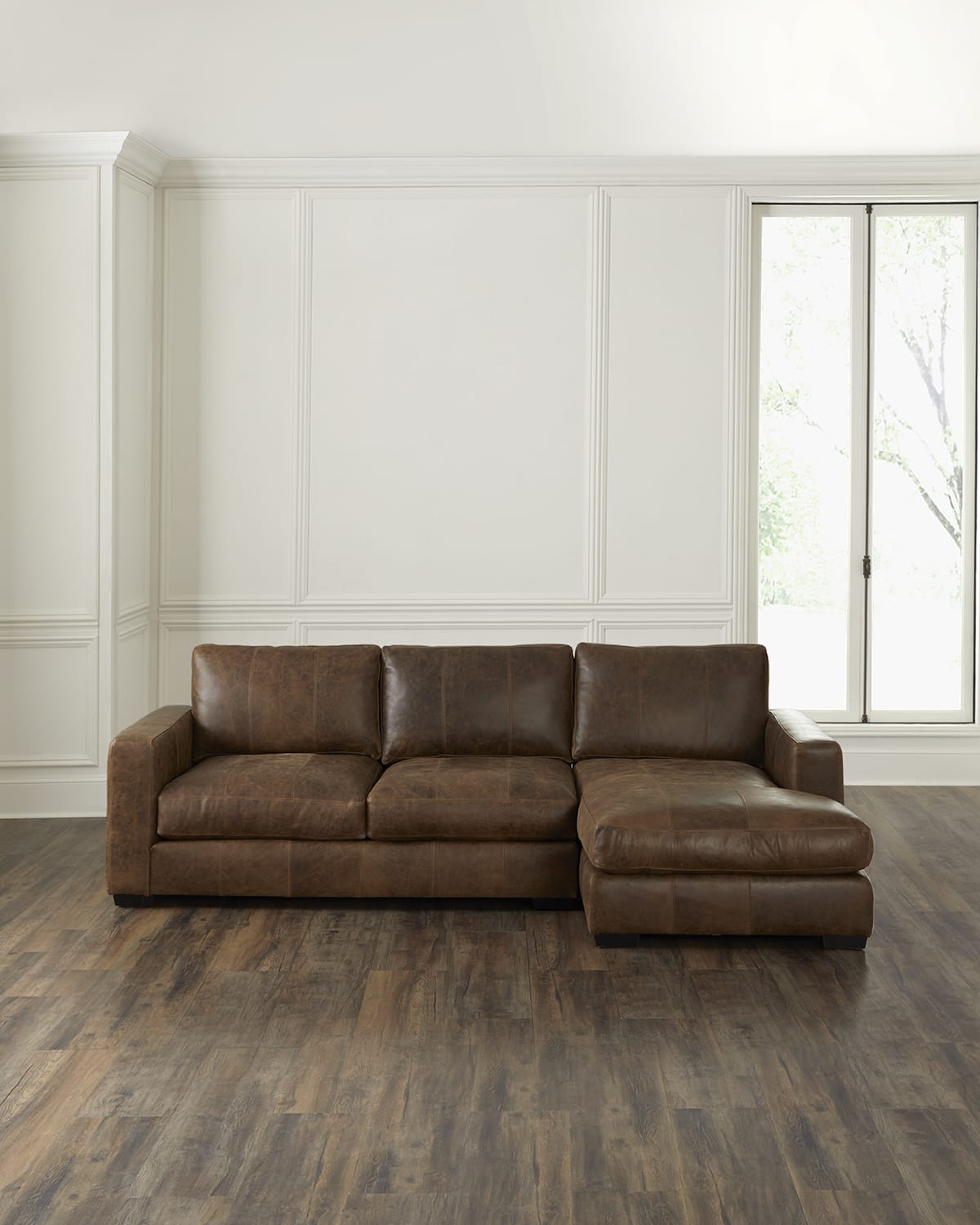 Bernhardt Dawkins Right Chaise Leather Sectional