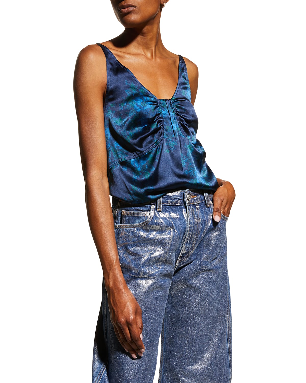 Sophia Kokosalaki fall '07 pleated silk camisole top, black, 10