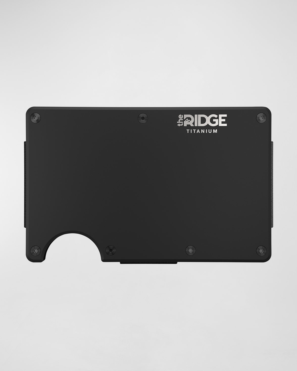 The Ridge Men's RFID Money Clip Metal Wallet, Matte Black Titanium
