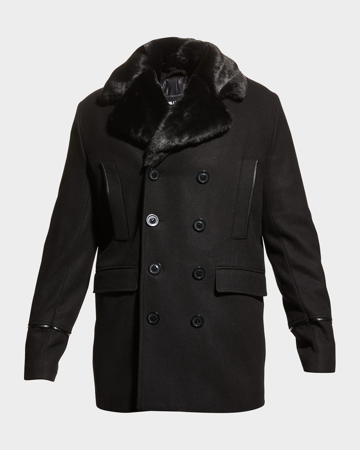 Fur collar store peacoat