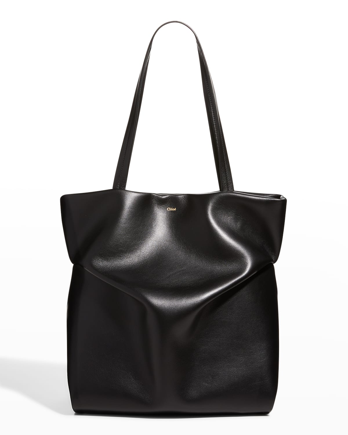 Judy Slouchy Leather Tote Bag In Black