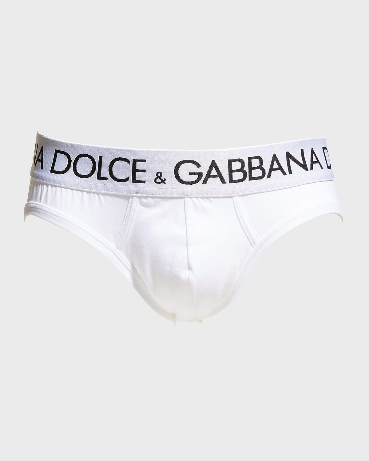 Dolce & Gabbana Pima Cotton Stretch Mens Midi Brief with Retro Branding Black