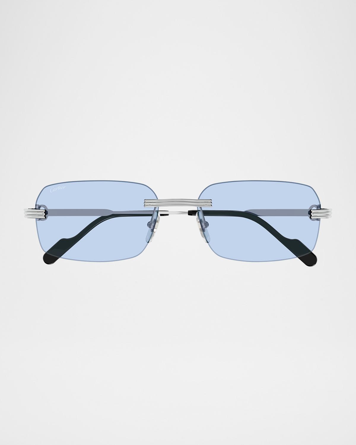 Men & apos;s Rimless Rectangle Metal Sunglasses