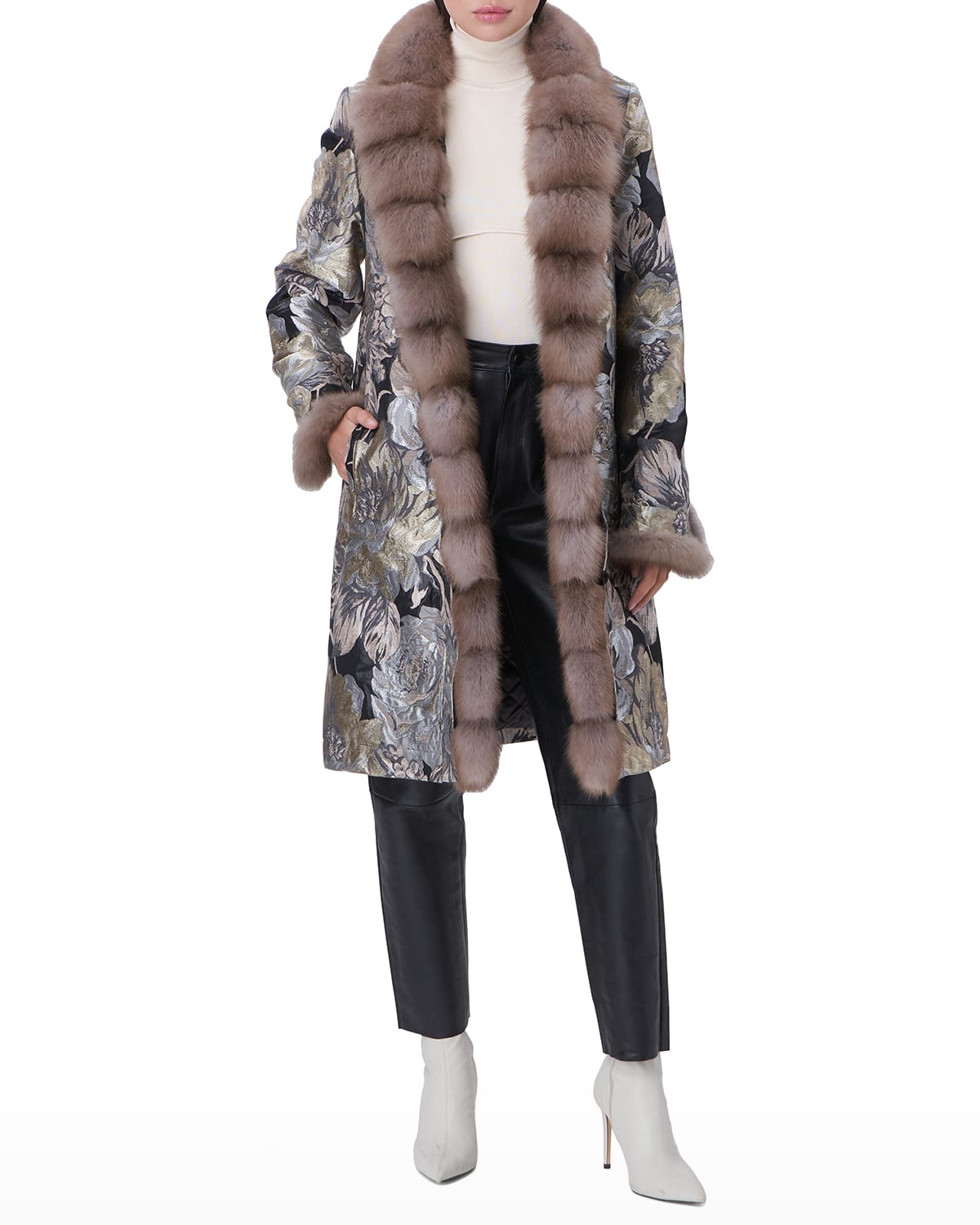 coat with fur trim