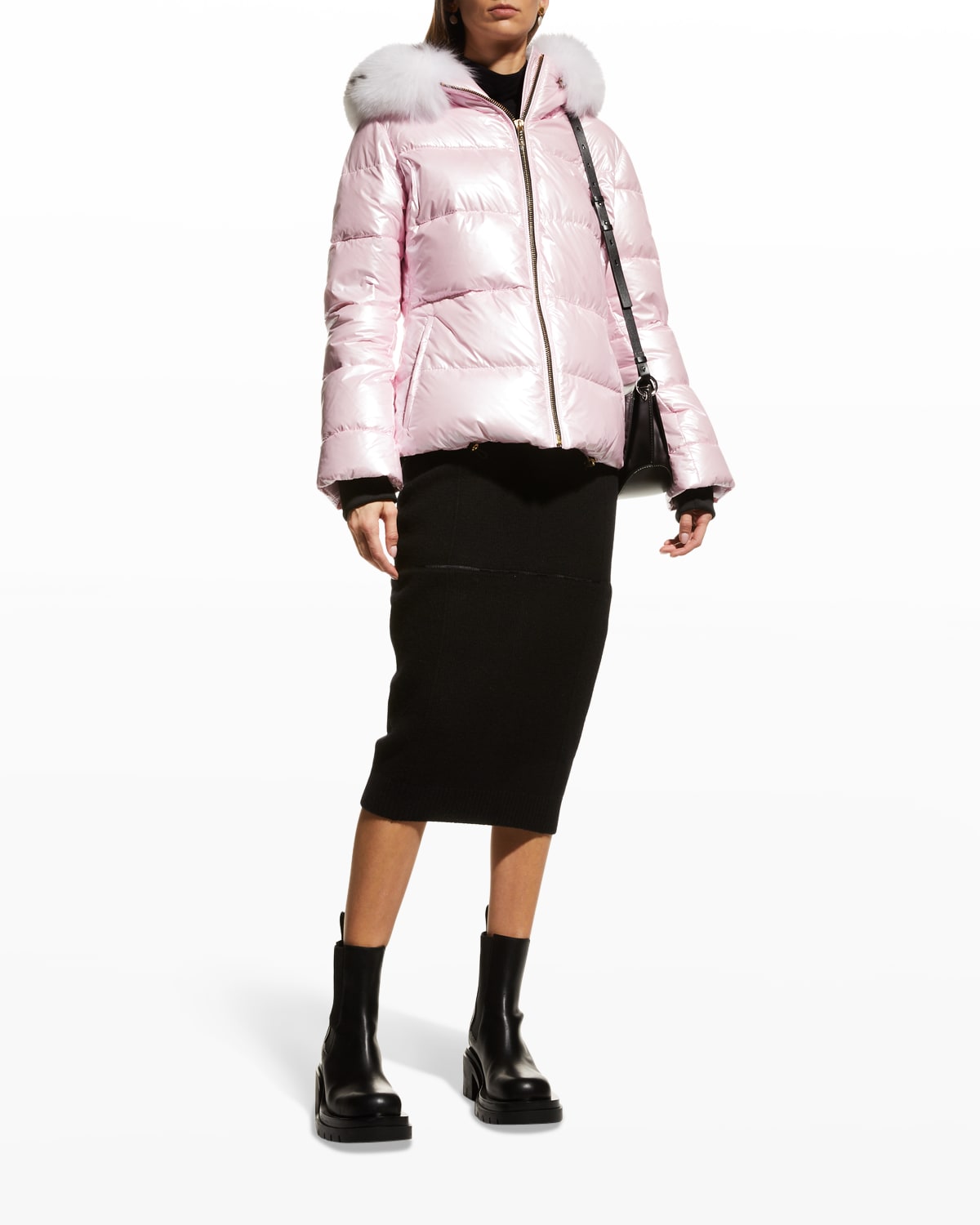 Gorski Apres-ski Jacket W/ Fox Furtrim In Baby Pink ModeSens