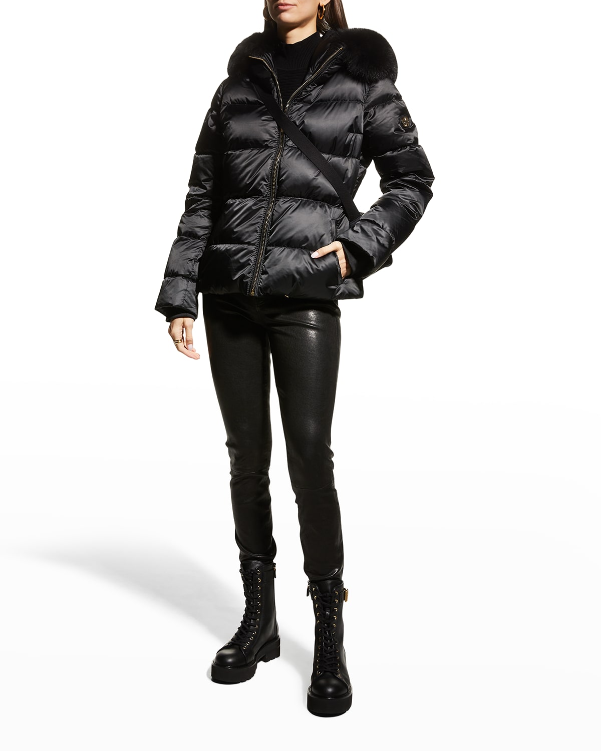 Gorski Apres-ski Jacket W/ Detachable Fox Fur Trim In Black | ModeSens