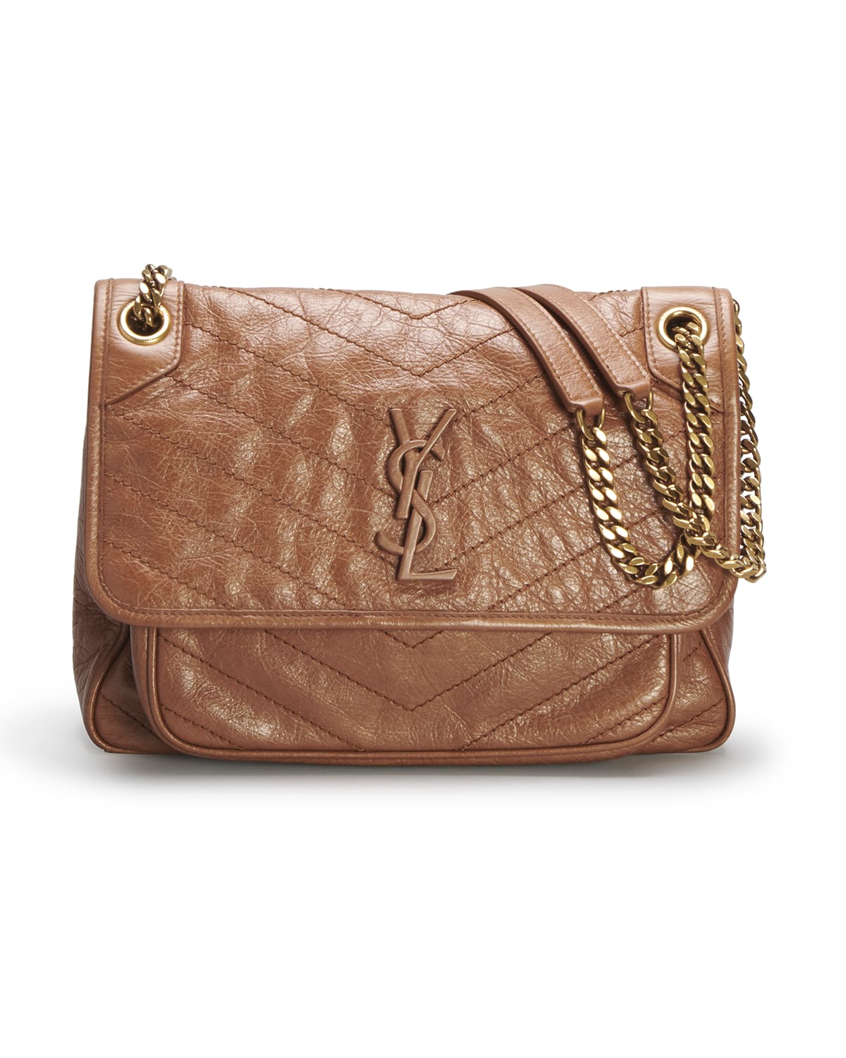 Saint Laurent Niki Medium Ysl Quilted Chain Shoulder Bag In 2522 Light Burnt ModeSens