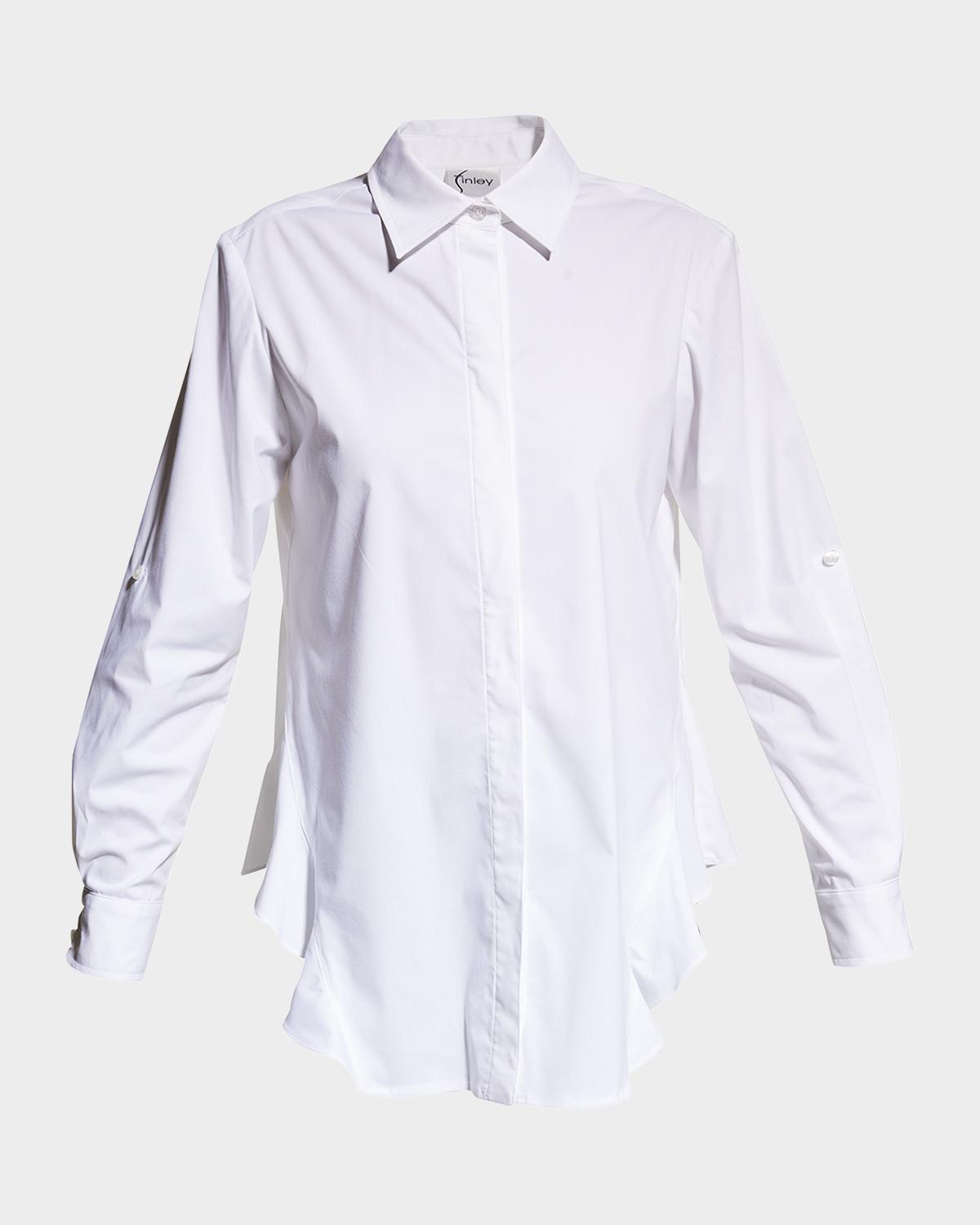 Finley Agatha Side-Flounce Poplin Shirt