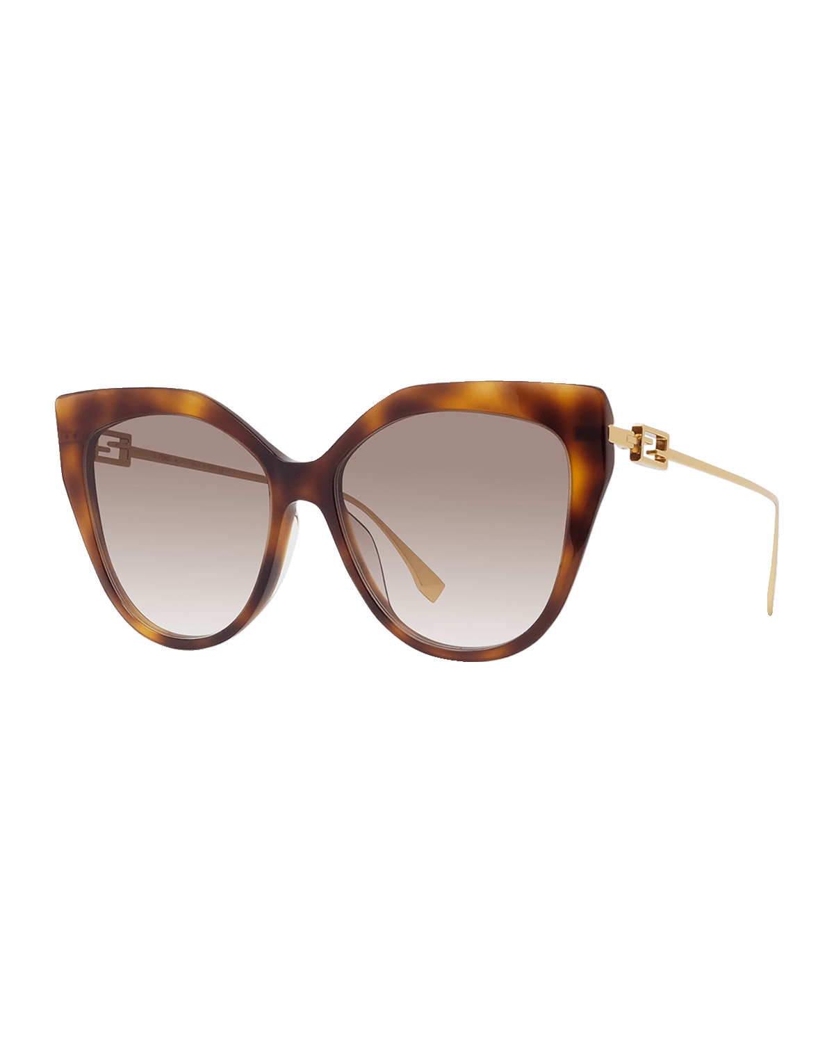 Fendi Iconic Baguette Metal Cat-Eye Sunglasses