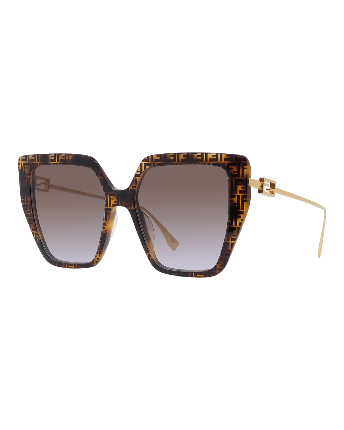 Fendi Acetate/Metal Butterfly Sunglasses, Black